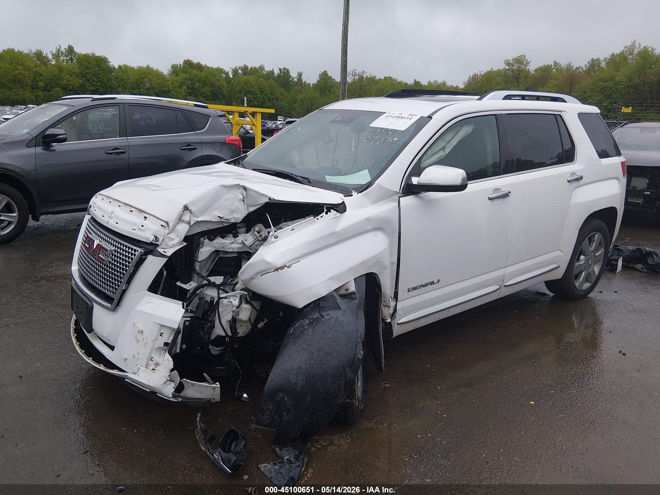 2015 Gmc Terrain Denali White vin: 2GKFLZE3XF6225409