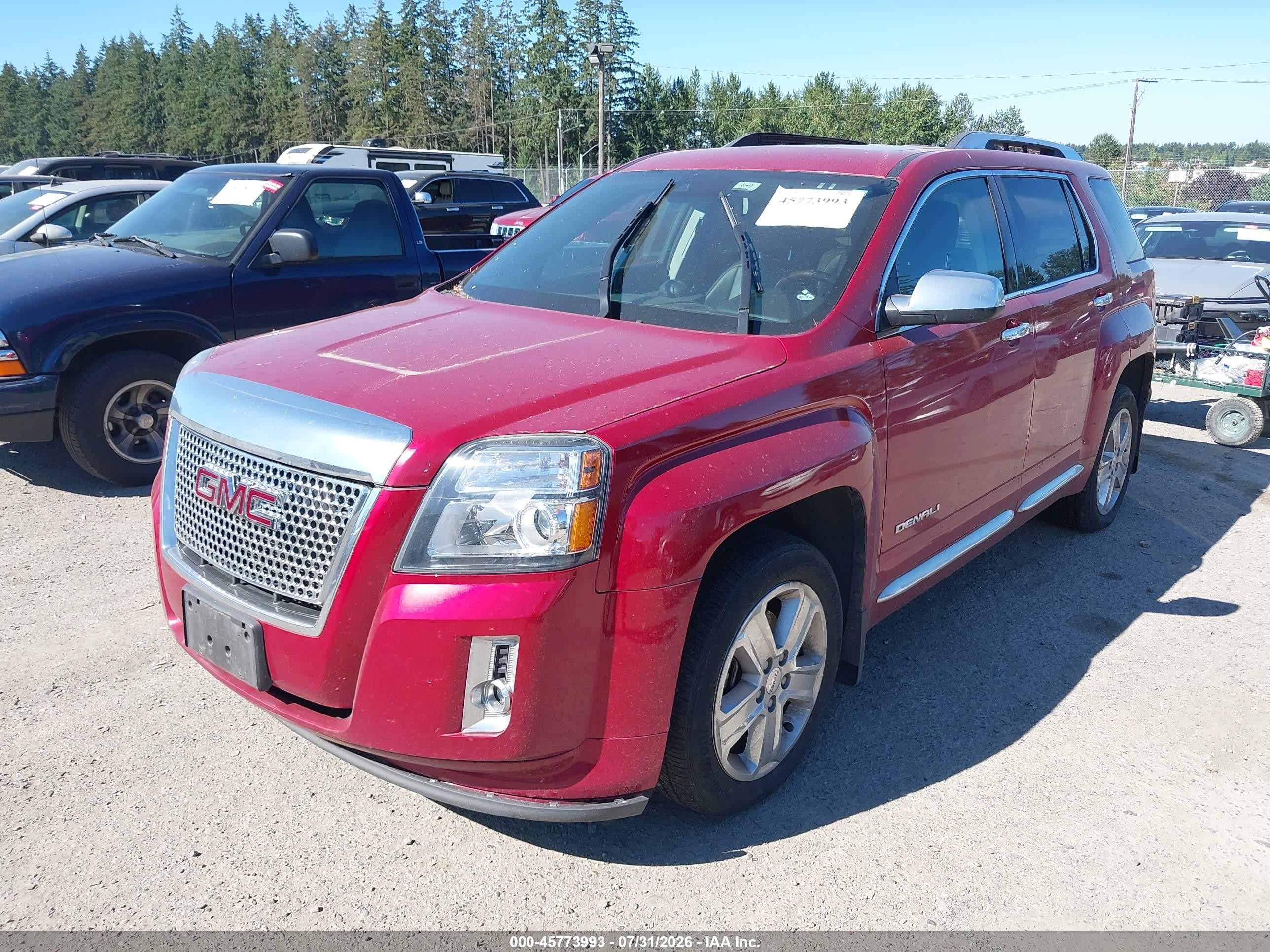 2014 Gmc Terrain Denali Red vin: 2GKFLZEK2E6150498