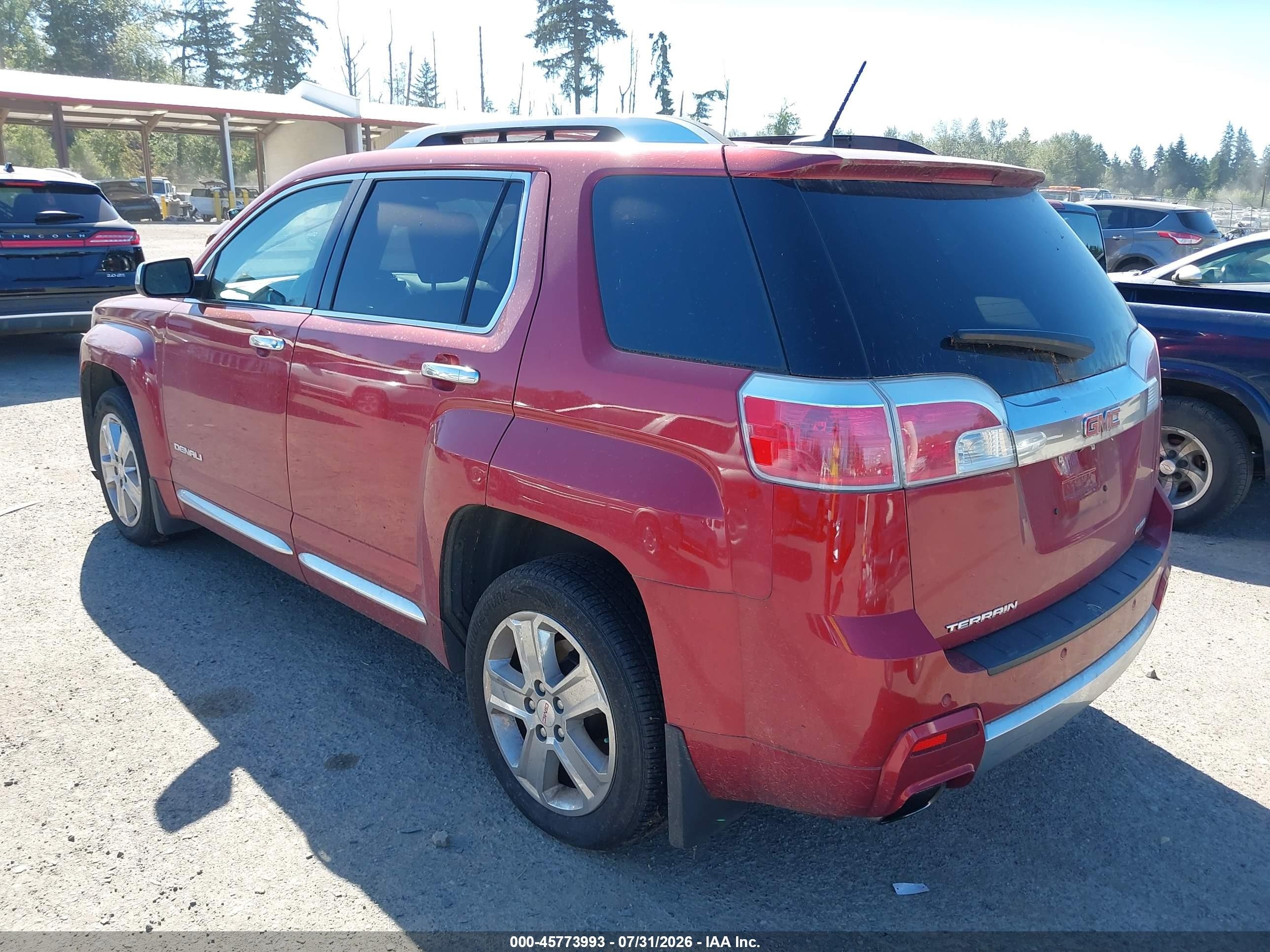 2014 Gmc Terrain Denali Red vin: 2GKFLZEK2E6150498
