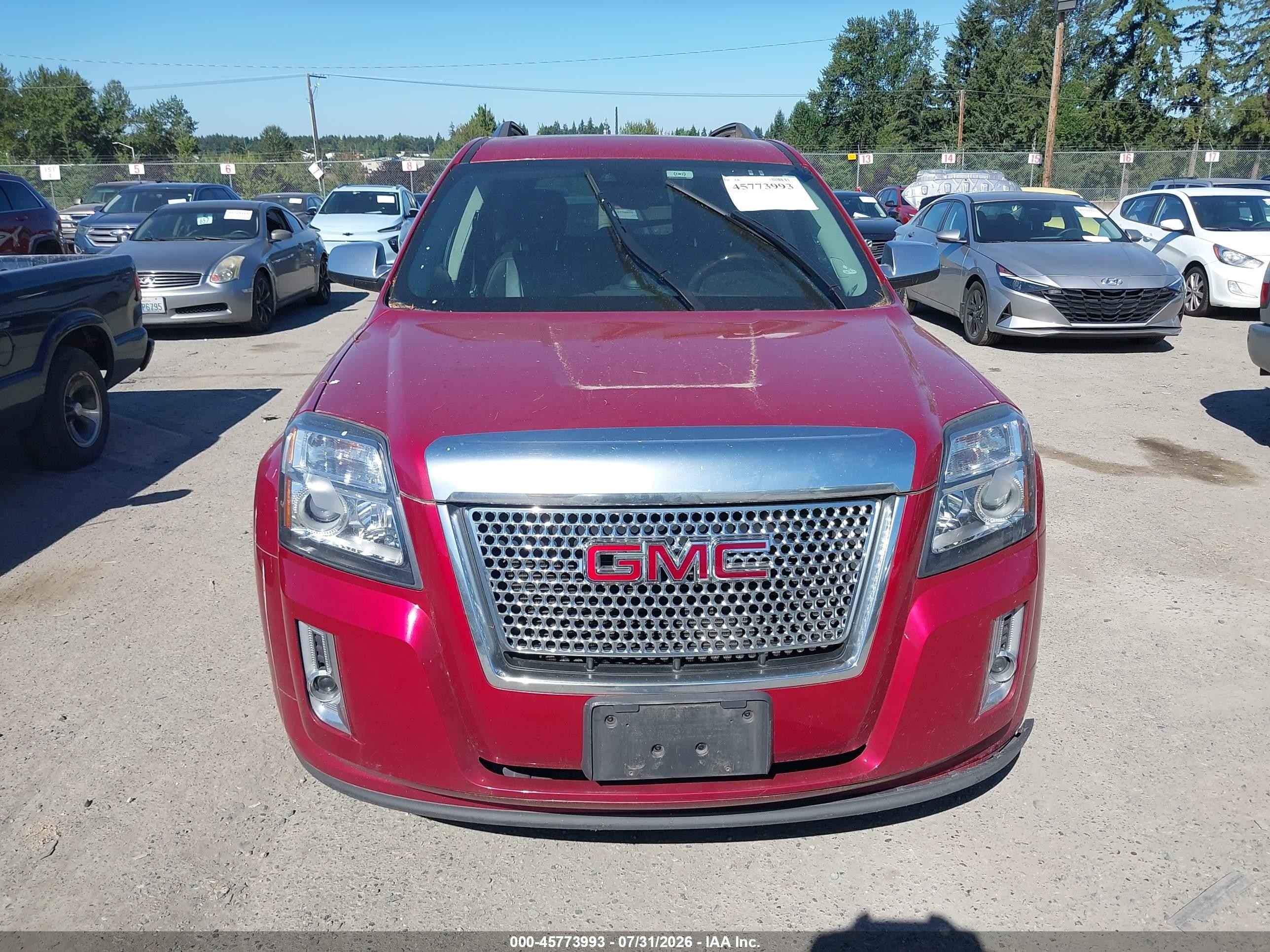 2014 Gmc Terrain Denali Red vin: 2GKFLZEK2E6150498