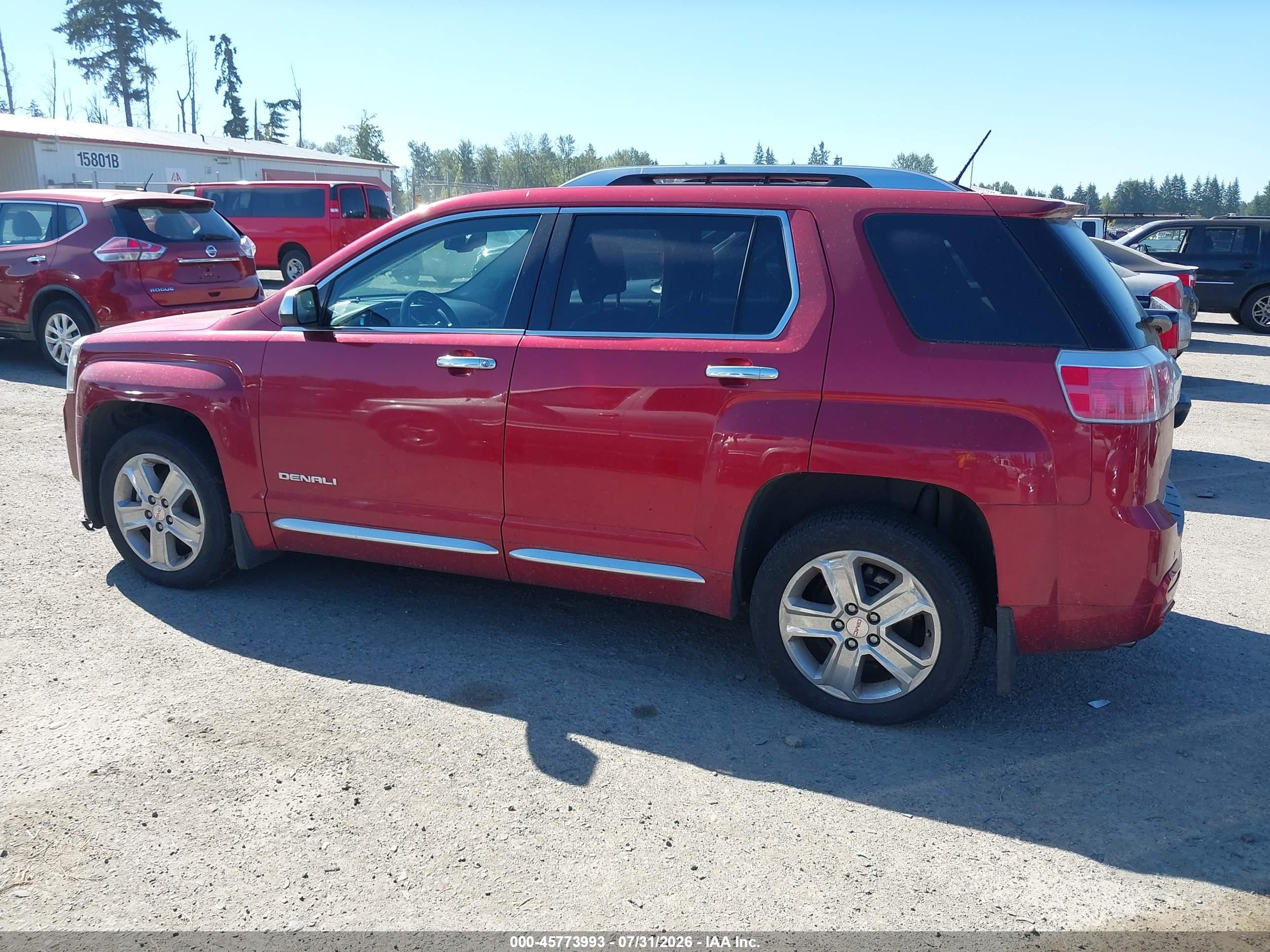 2014 Gmc Terrain Denali Red vin: 2GKFLZEK2E6150498