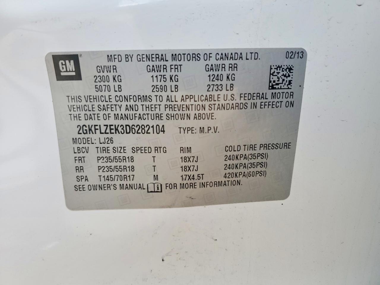 2013 Gmc Terrain Denali White vin: 2GKFLZEK3D6282104