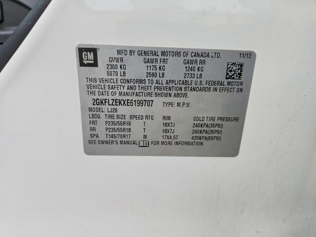 2014 Gmc Terrain Denali White vin: 2GKFLZEKXE6199707
