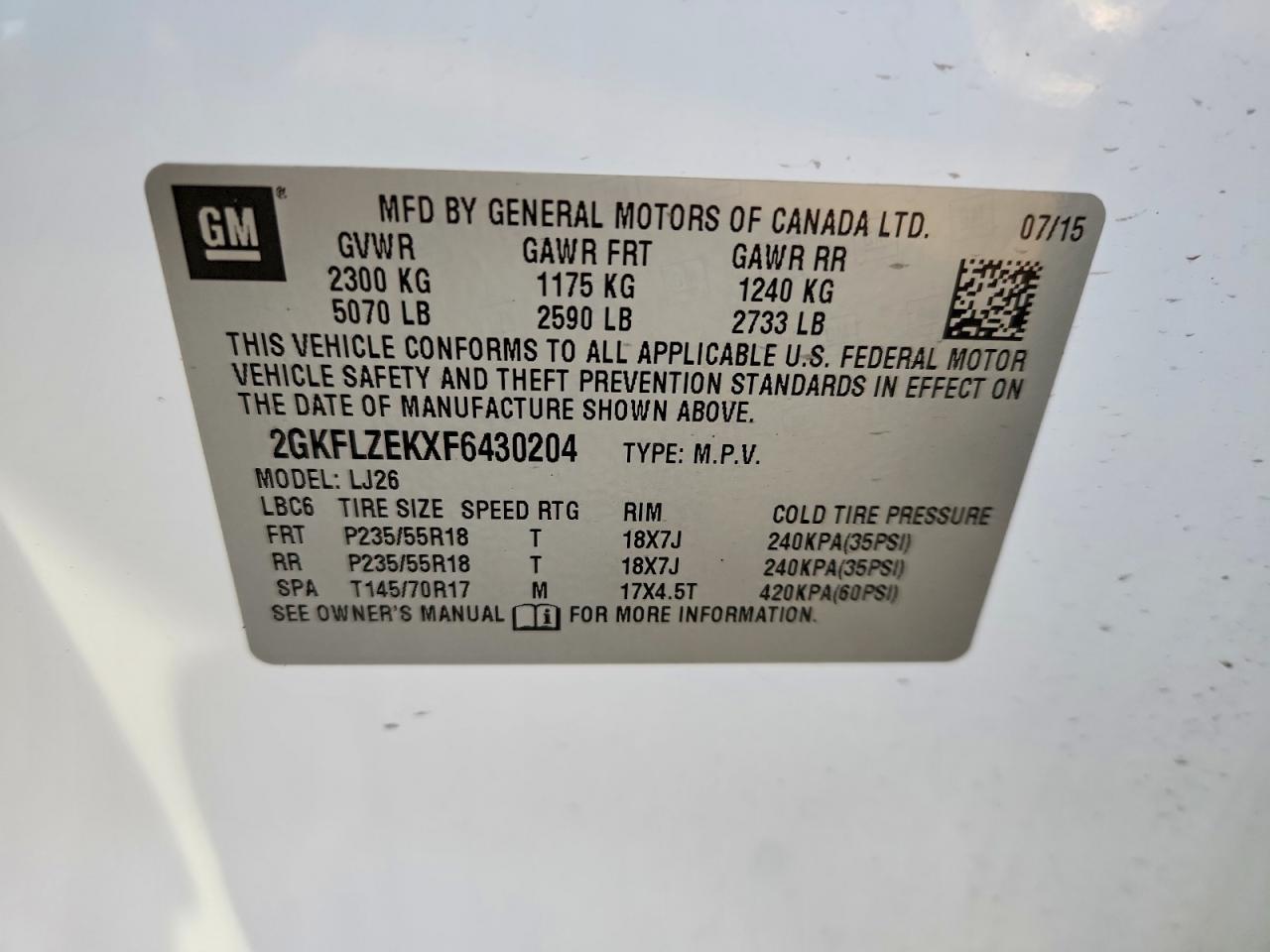 2015 Gmc Terrain Denali White vin: 2GKFLZEKXF6430204