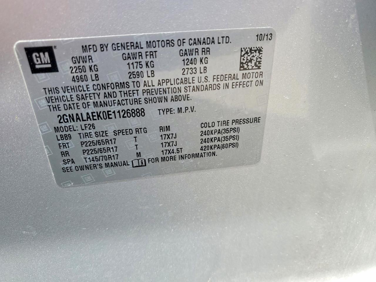 2014 Chevrolet Equinox Ls Серебряный vin: 2GNALAEK0E1126888