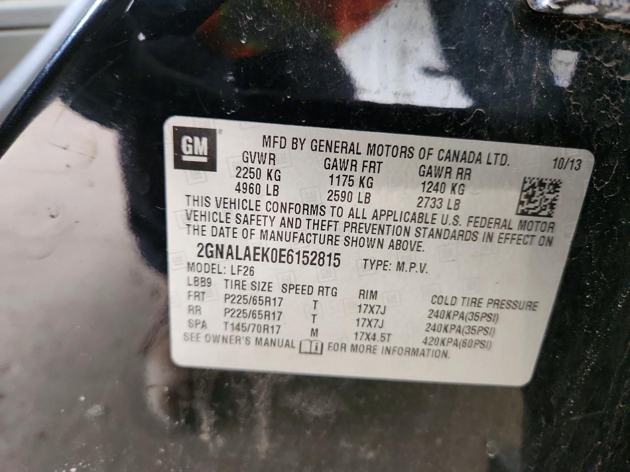 2014 Chevrolet Equinox Ls Black vin: 2GNALAEK0E6152815