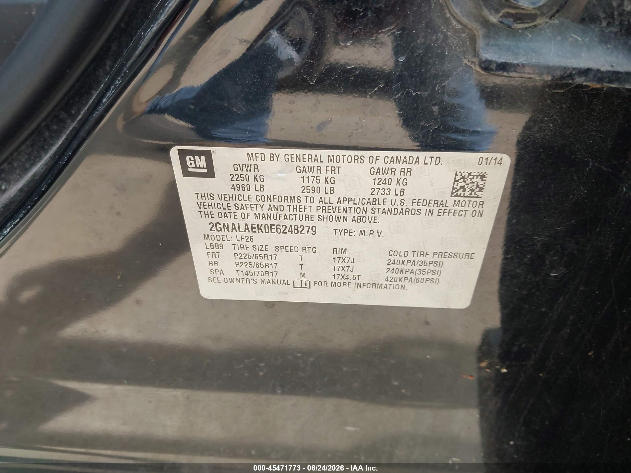 2014 Chevrolet Equinox Ls Black vin: 2GNALAEK0E6248279