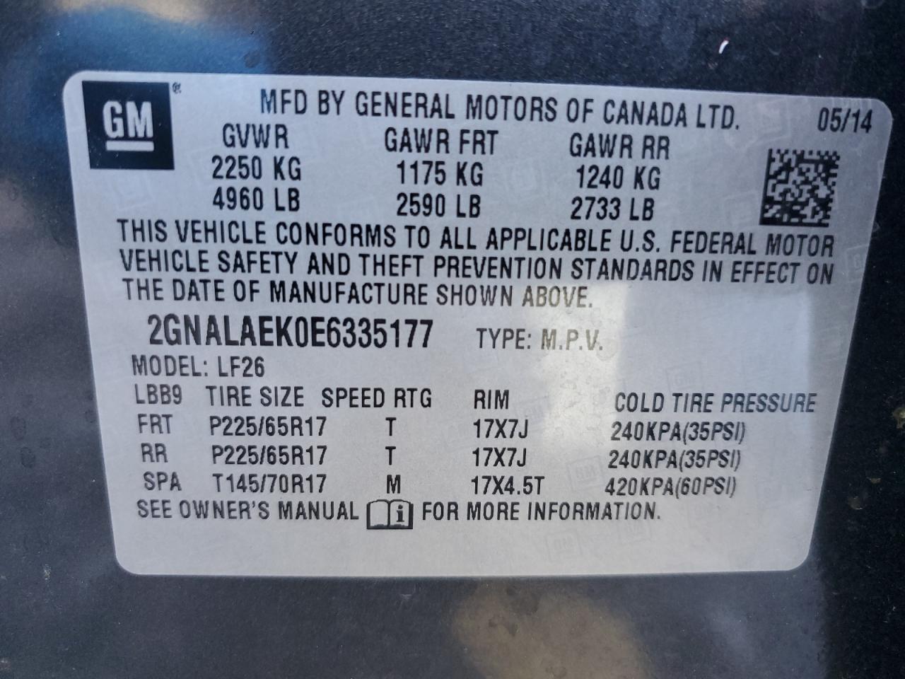 2014 Chevrolet Equinox Ls Black vin: 2GNALAEK0E6335177