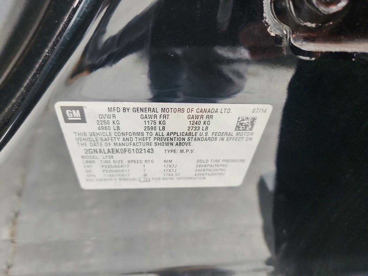 2015 Chevrolet Equinox Ls Черный vin: 2GNALAEK0F6102143