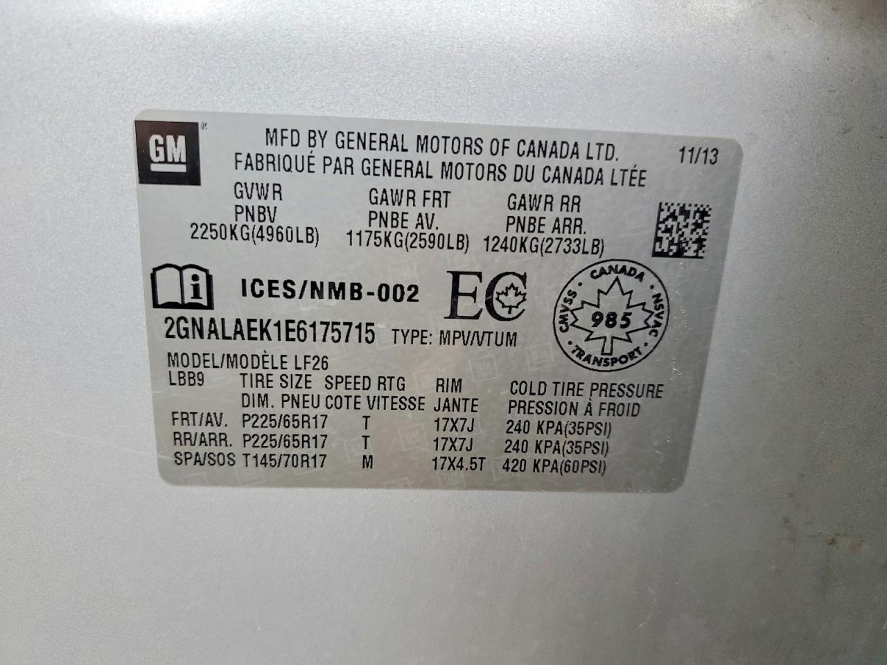 2014 Chevrolet Equinox Ls Silver vin: 2GNALAEK1E6175715