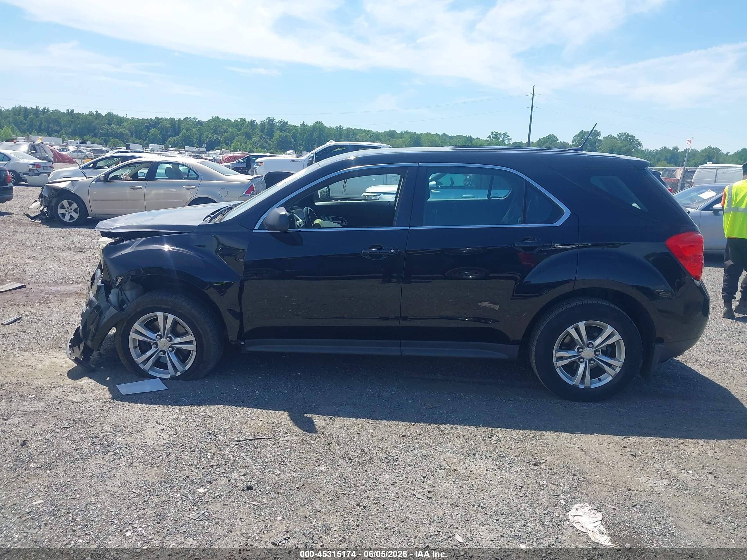 2014 Chevrolet Equinox Ls Black vin: 2GNALAEK1E6212228