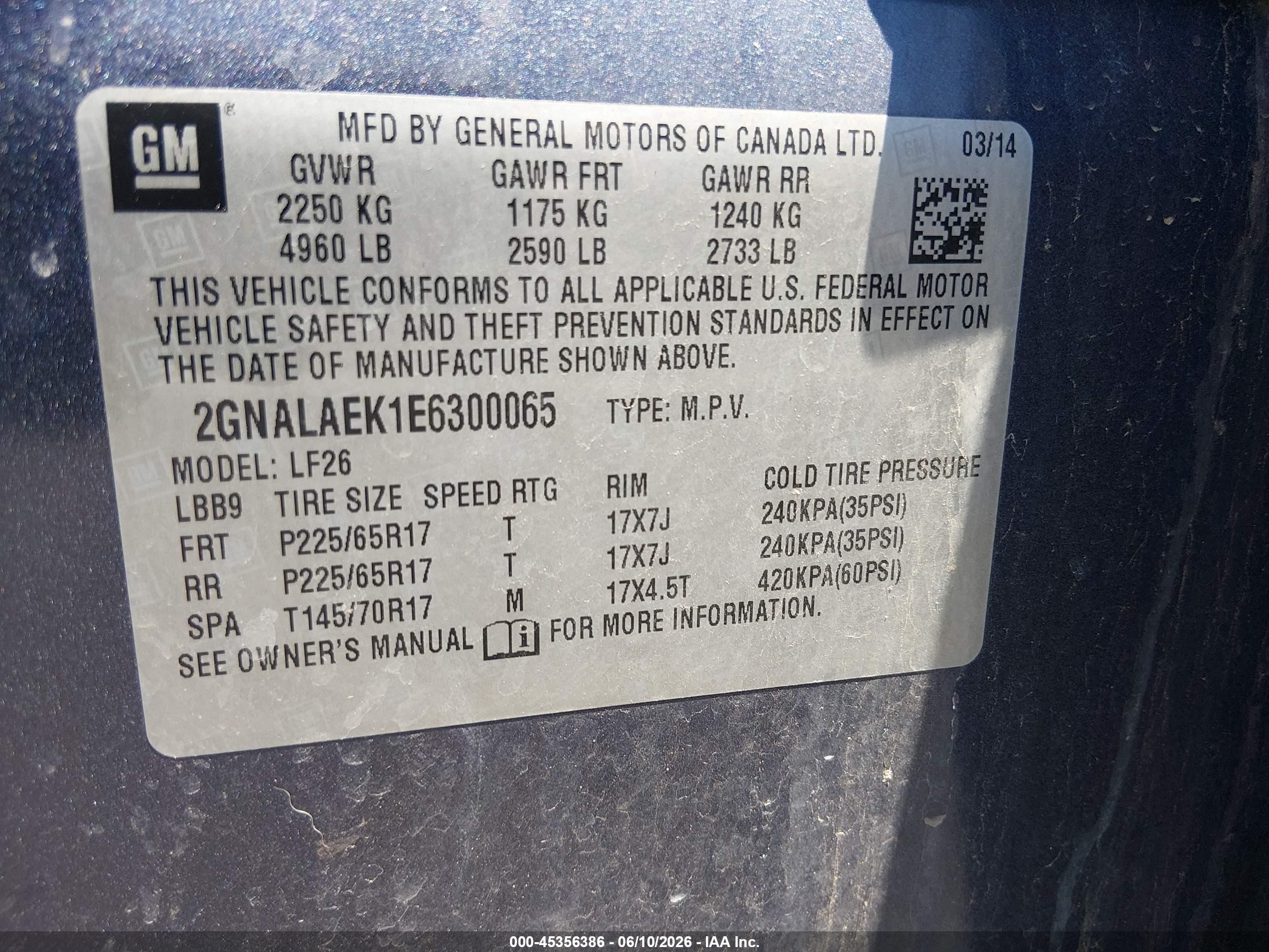 2014 Chevrolet Equinox Ls Dark Blue vin: 2GNALAEK1E6300065