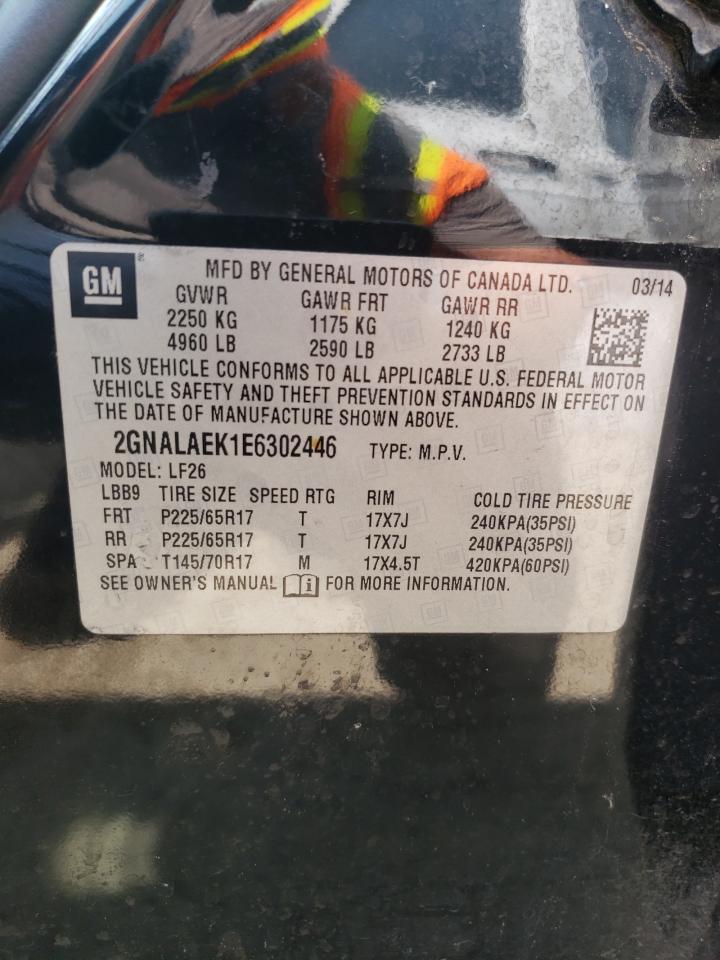 2014 Chevrolet Equinox Ls Black vin: 2GNALAEK1E6302446