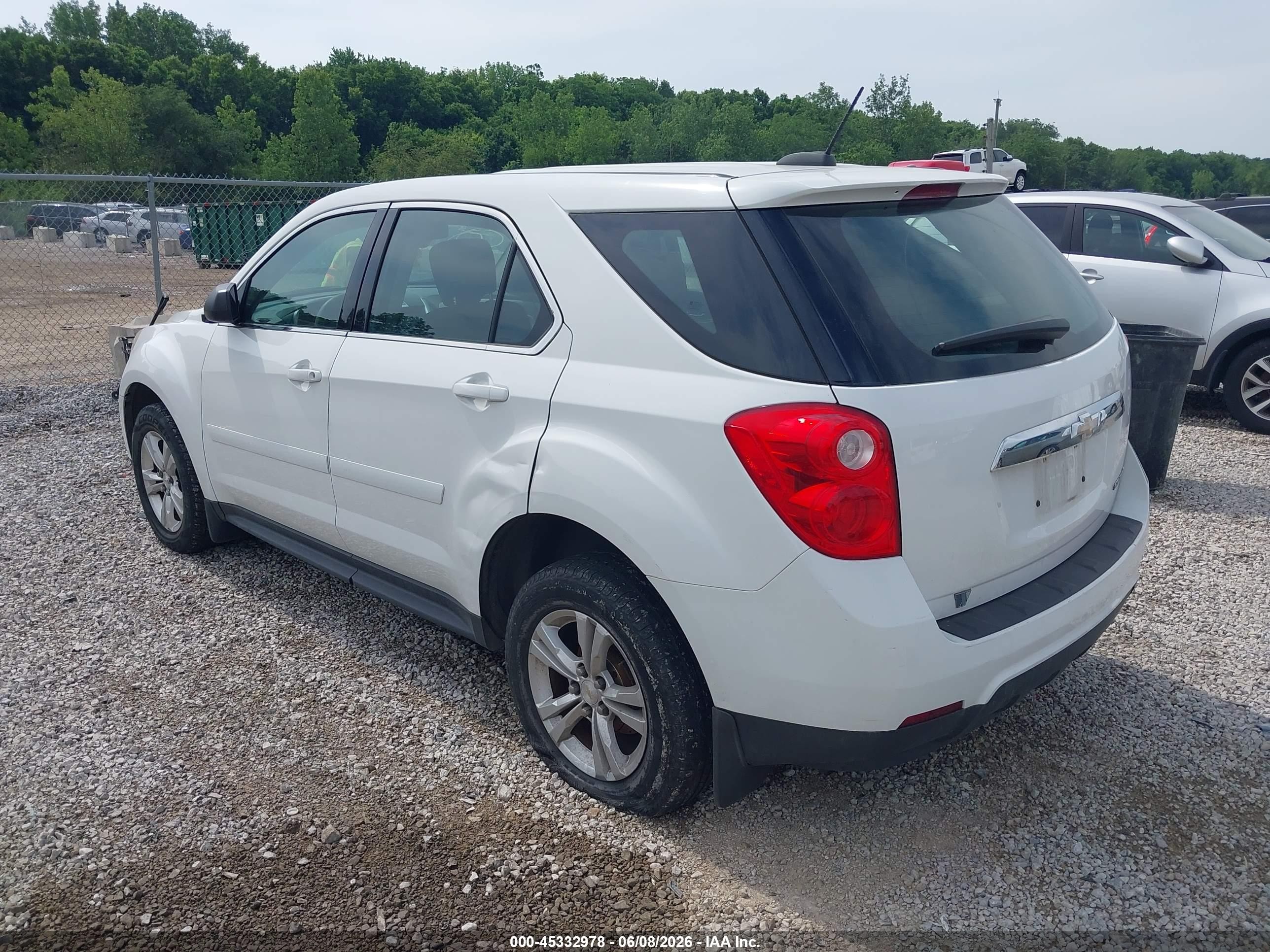 2015 Chevrolet Equinox Ls White vin: 2GNALAEK1F1162560