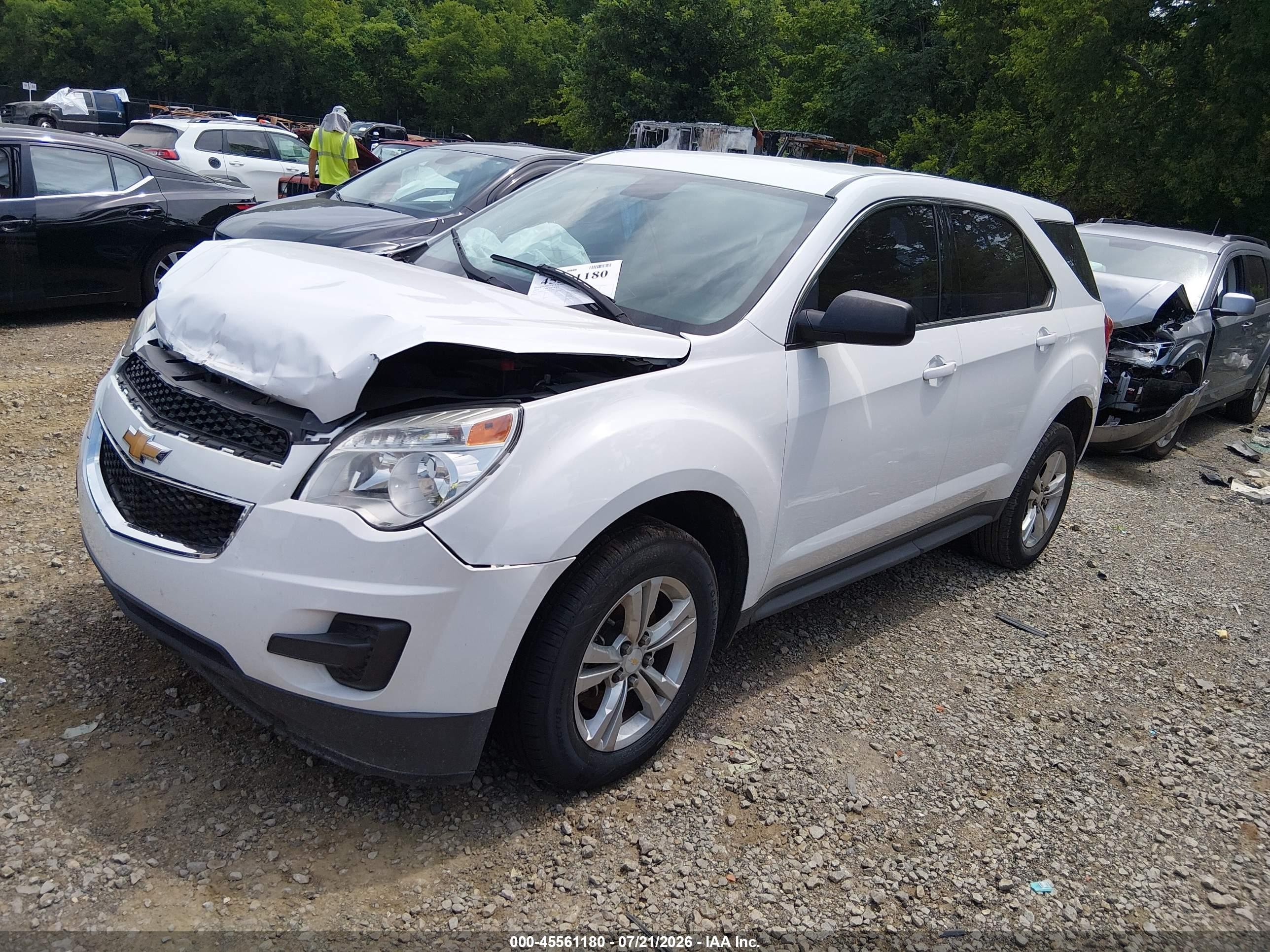2014 Chevrolet Equinox Ls White vin: 2GNALAEK2E1118615