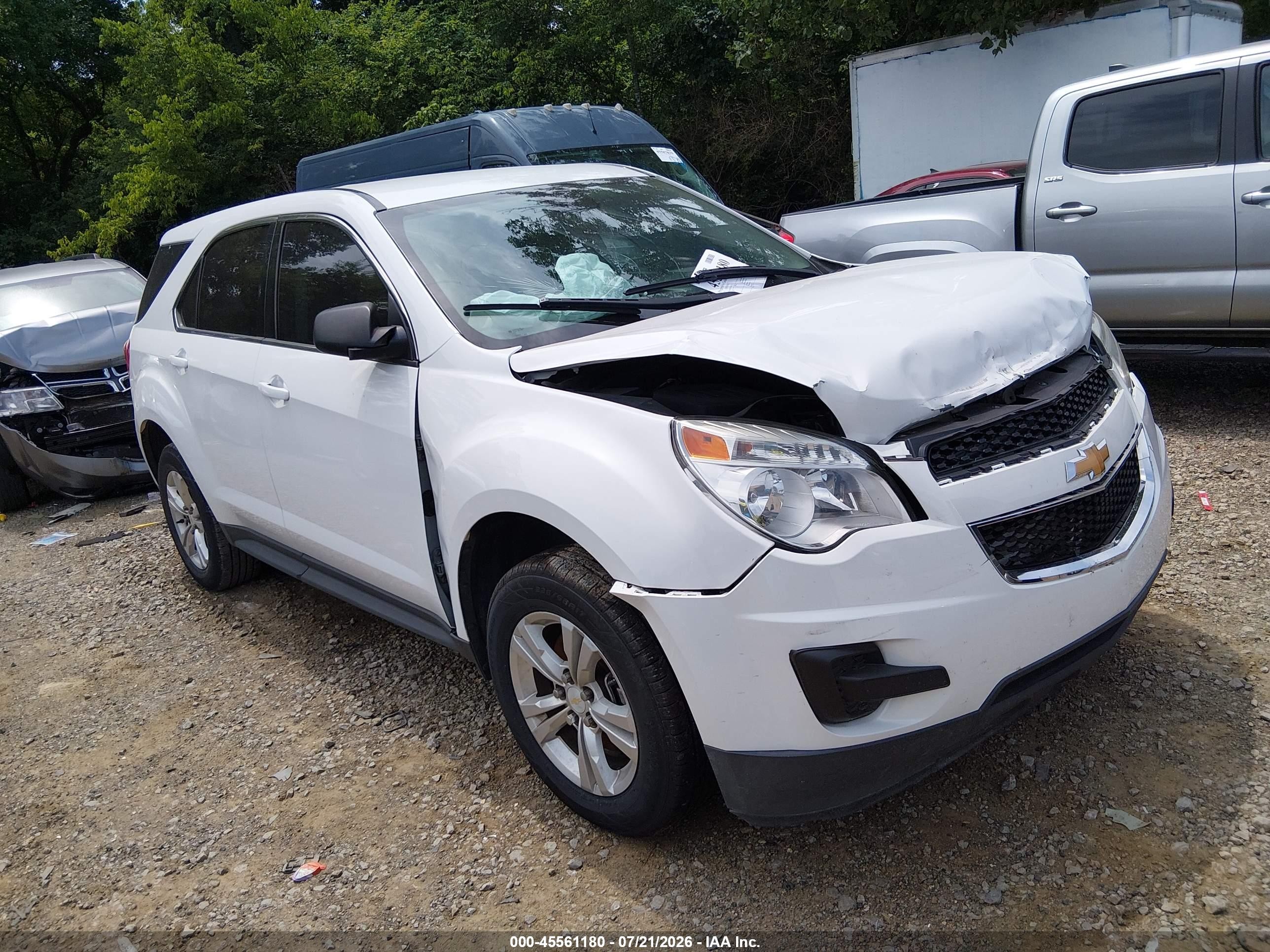 2014 Chevrolet Equinox Ls White vin: 2GNALAEK2E1118615