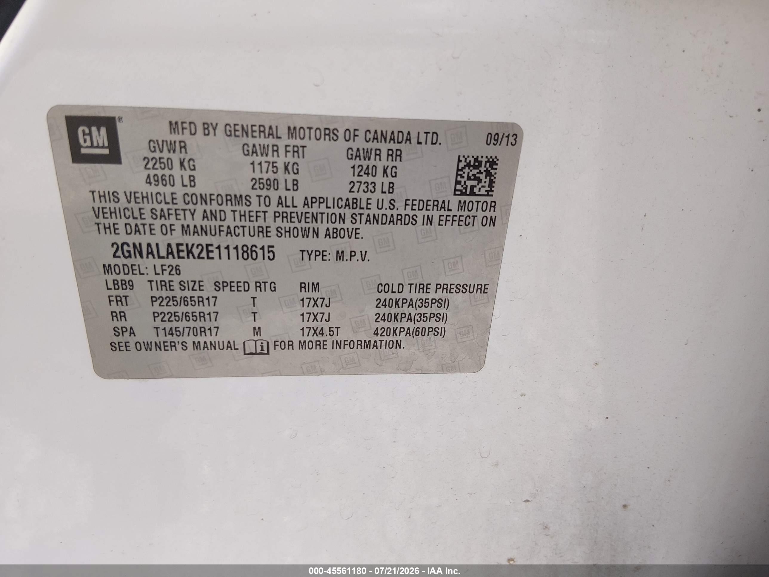 2014 Chevrolet Equinox Ls White vin: 2GNALAEK2E1118615