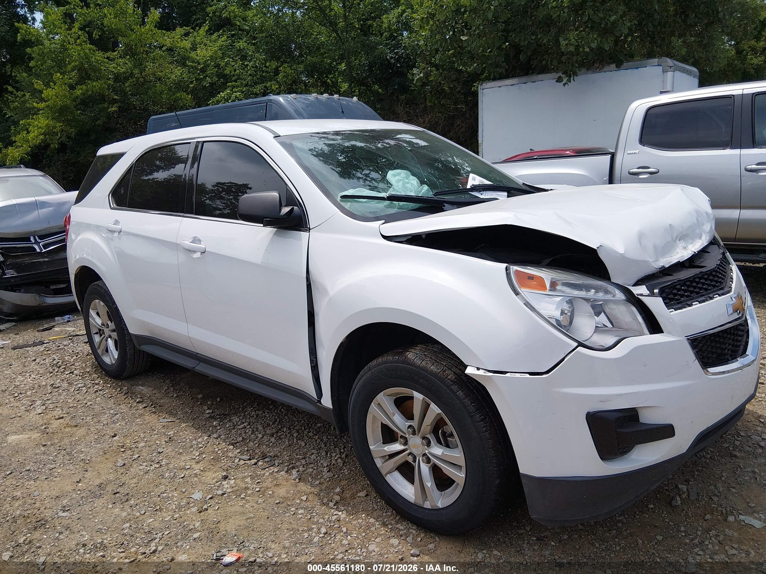 2014 Chevrolet Equinox Ls White vin: 2GNALAEK2E1118615
