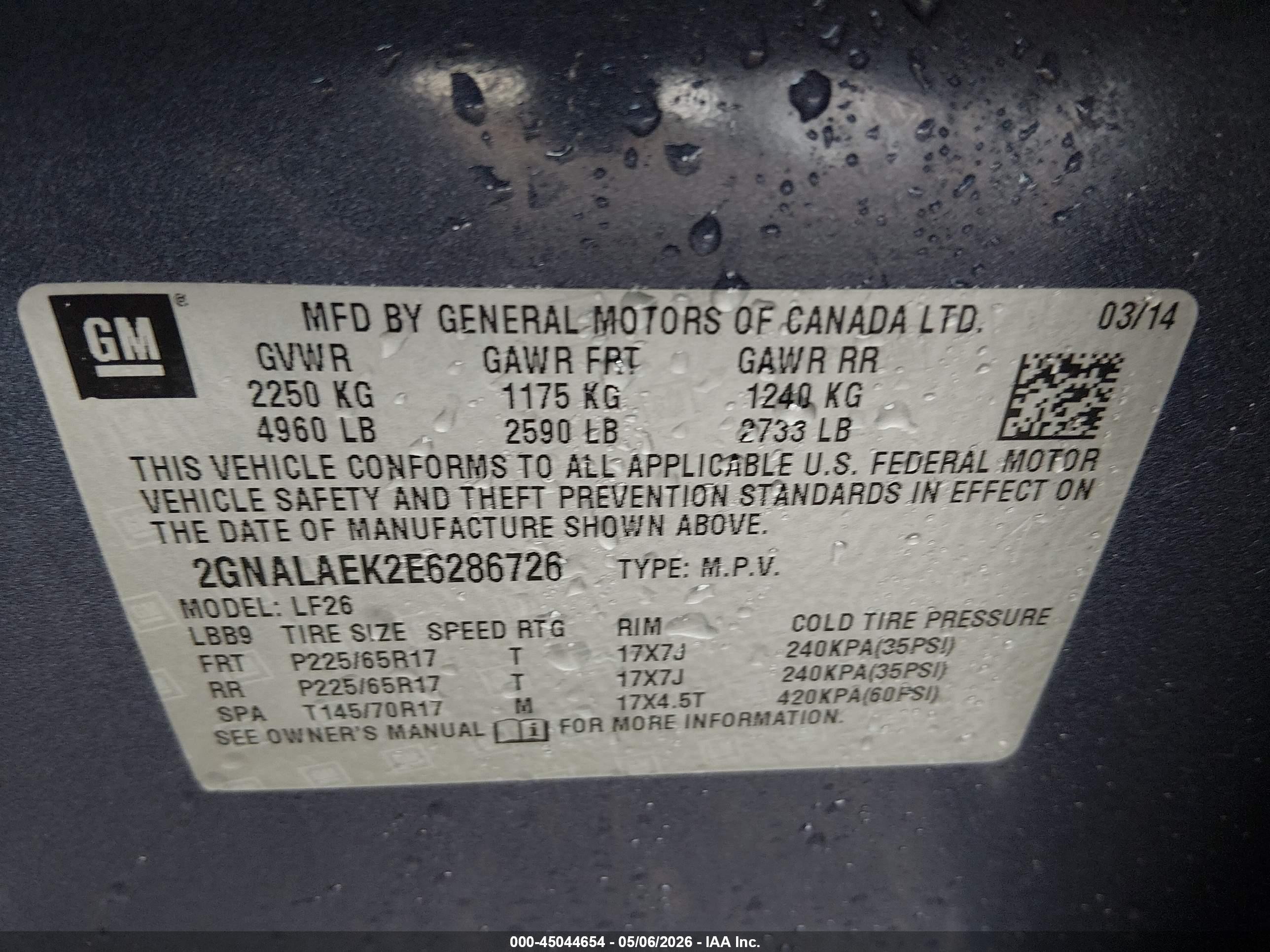 2014 Chevrolet Equinox Ls Light Blue vin: 2GNALAEK2E6286726