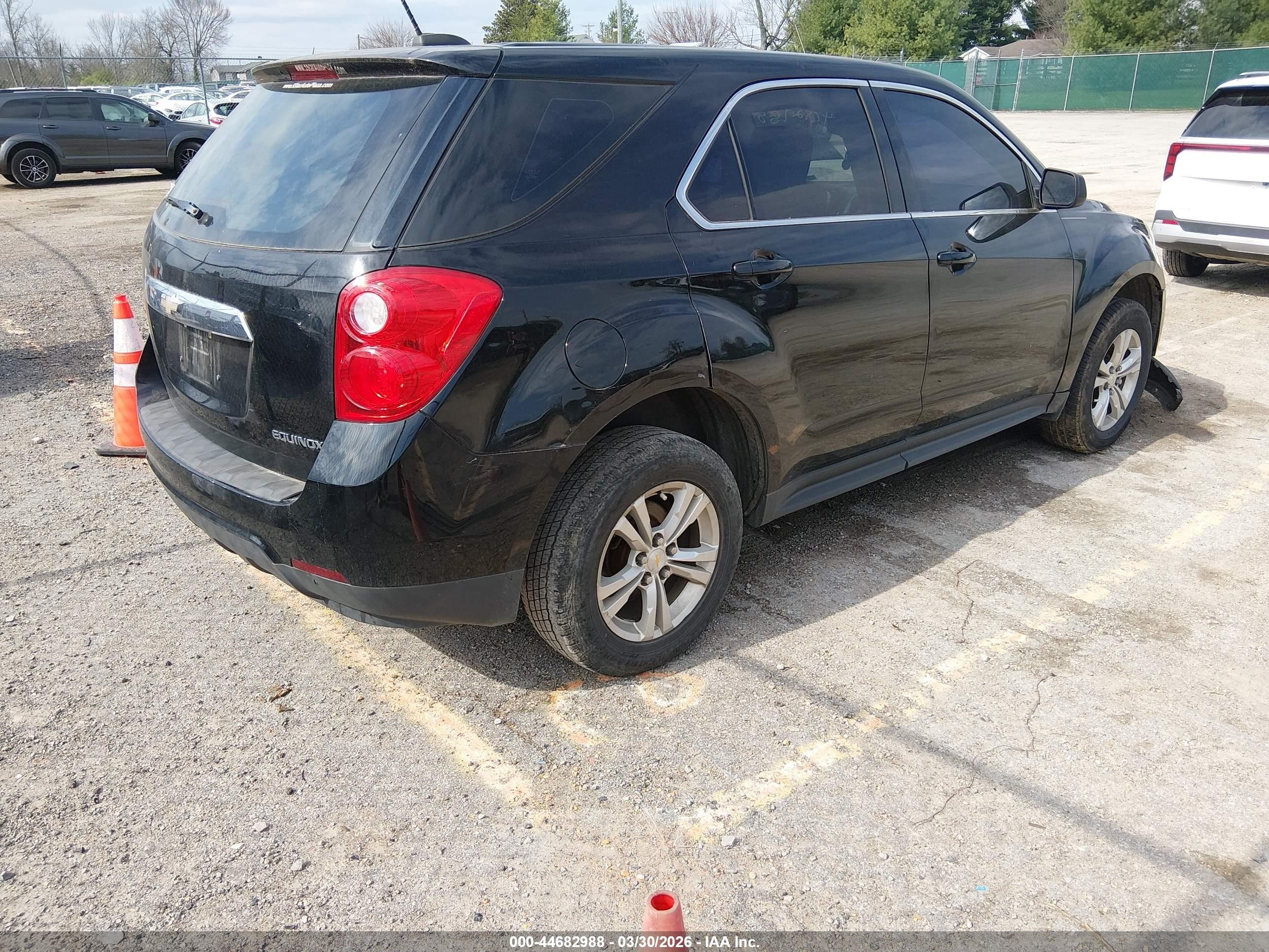 2015 Chevrolet Equinox Ls Black vin: 2GNALAEK2F1125209