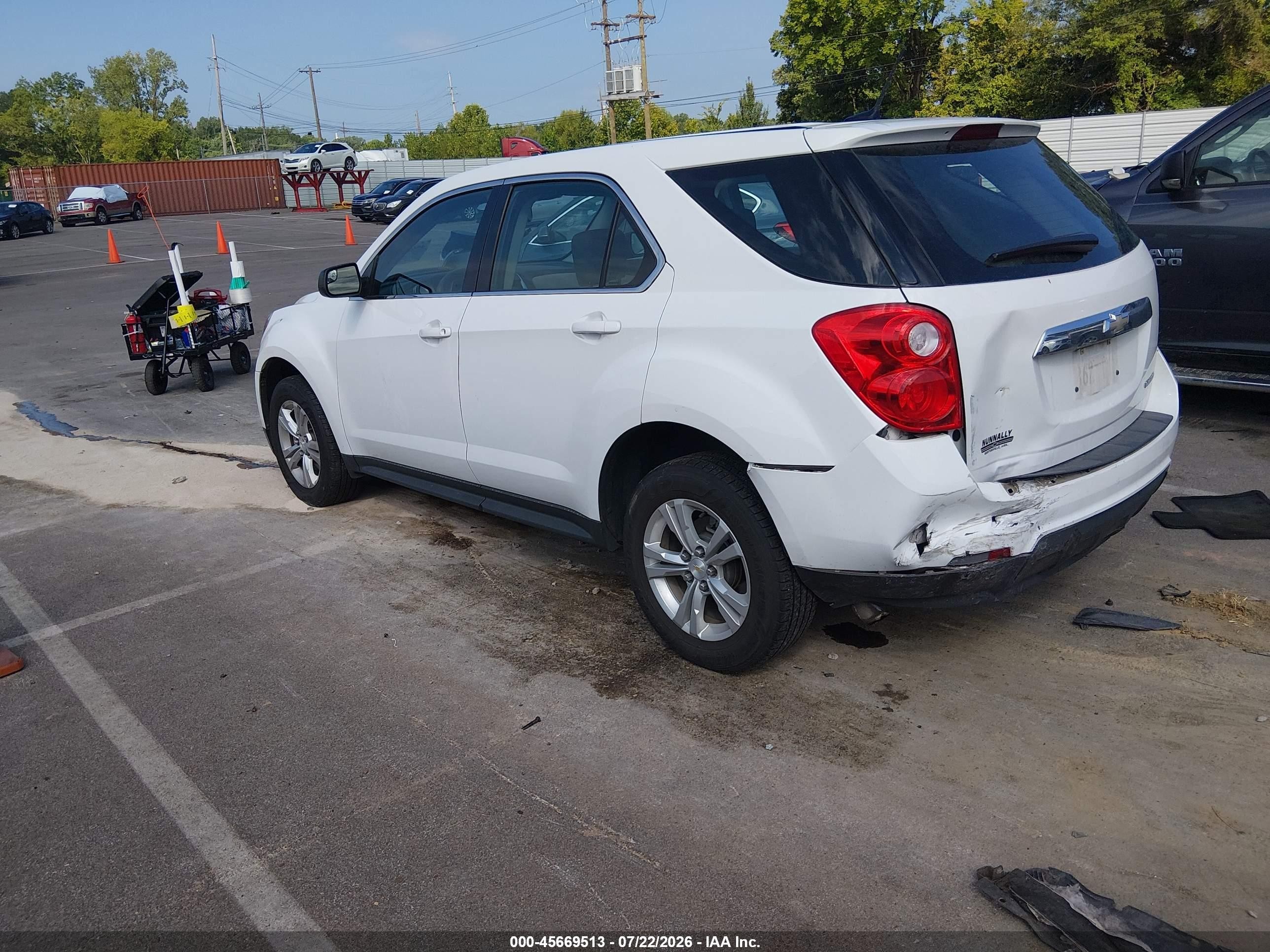 2014 Chevrolet Equinox Ls White vin: 2GNALAEK3E1144284
