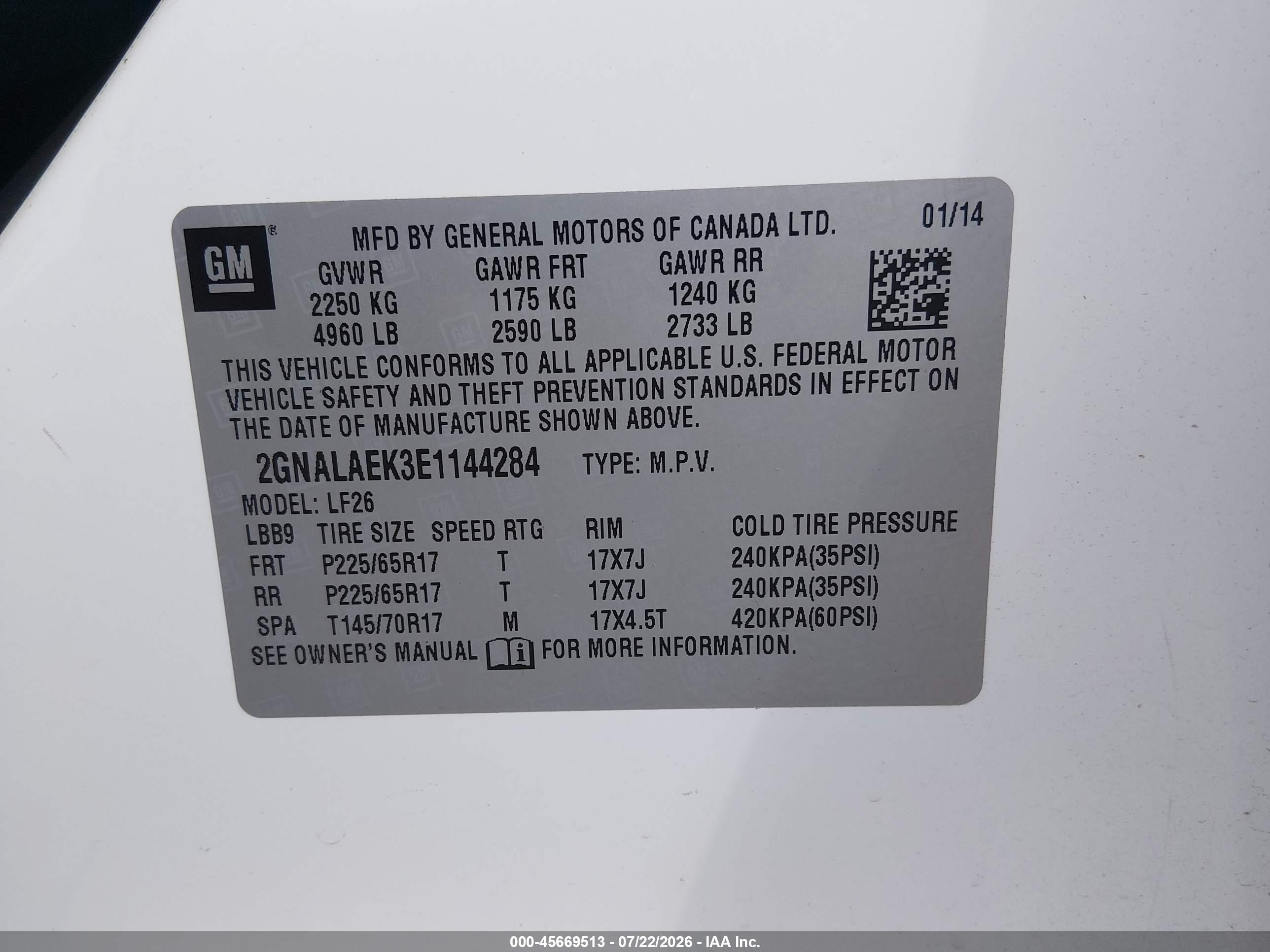 2014 Chevrolet Equinox Ls White vin: 2GNALAEK3E1144284