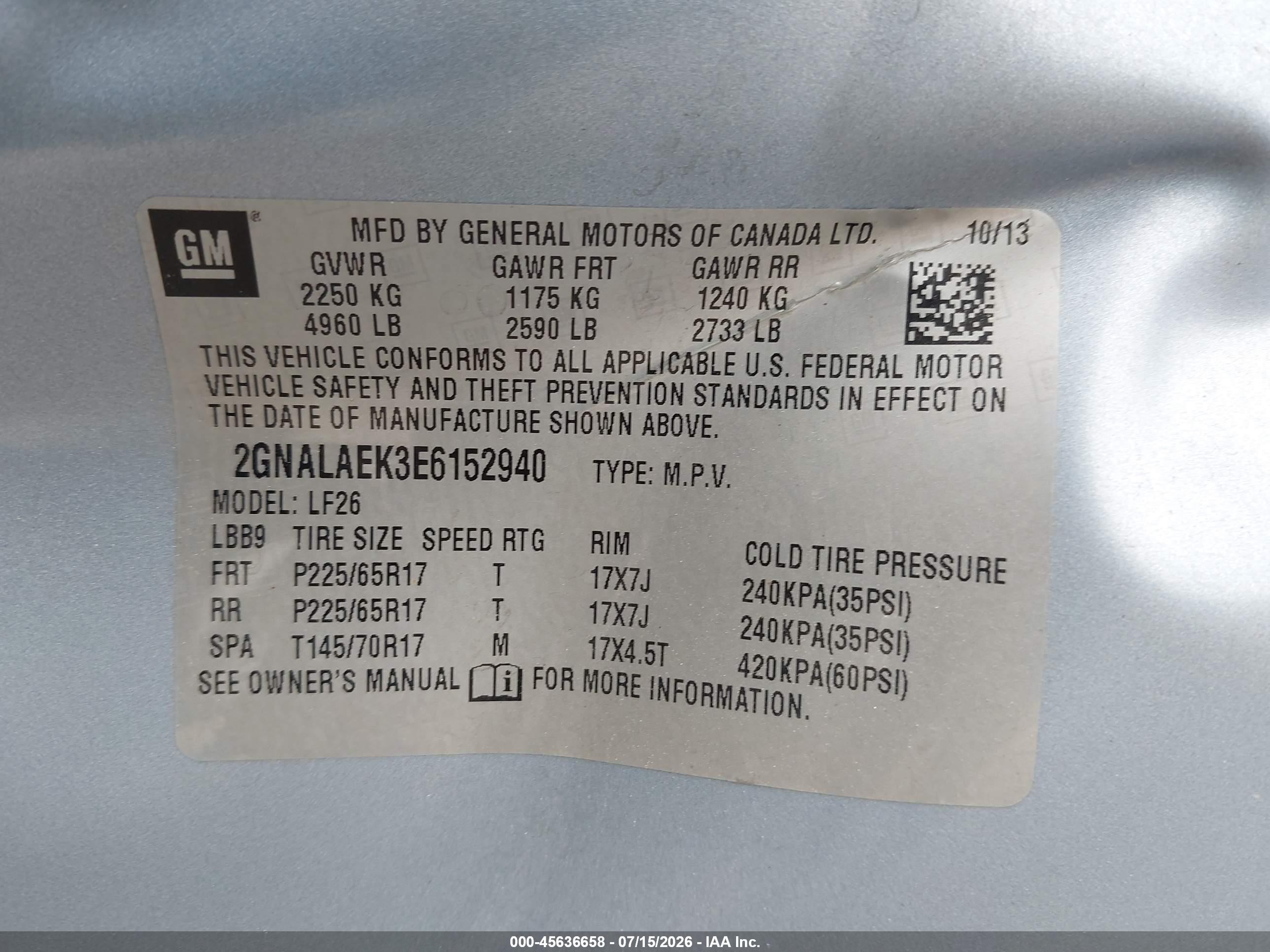 2014 Chevrolet Equinox Ls Light Blue vin: 2GNALAEK3E6152940