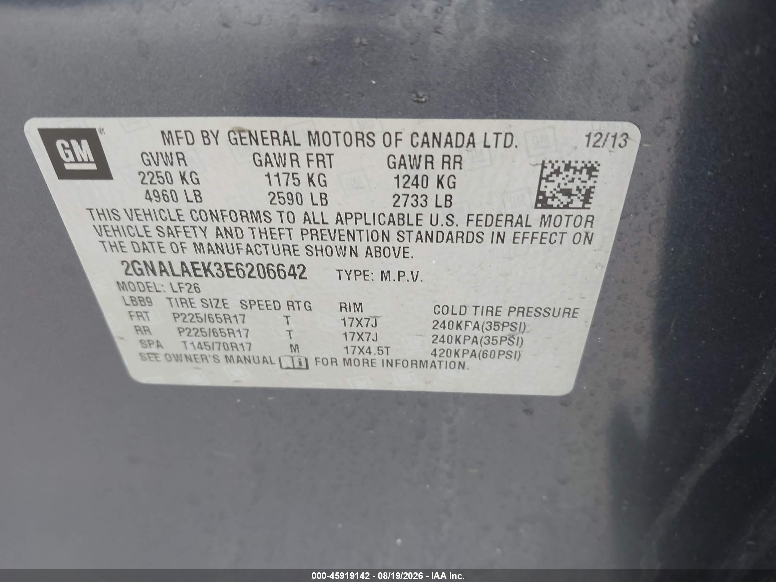 2014 Chevrolet Equinox Ls Blue vin: 2GNALAEK3E6206642