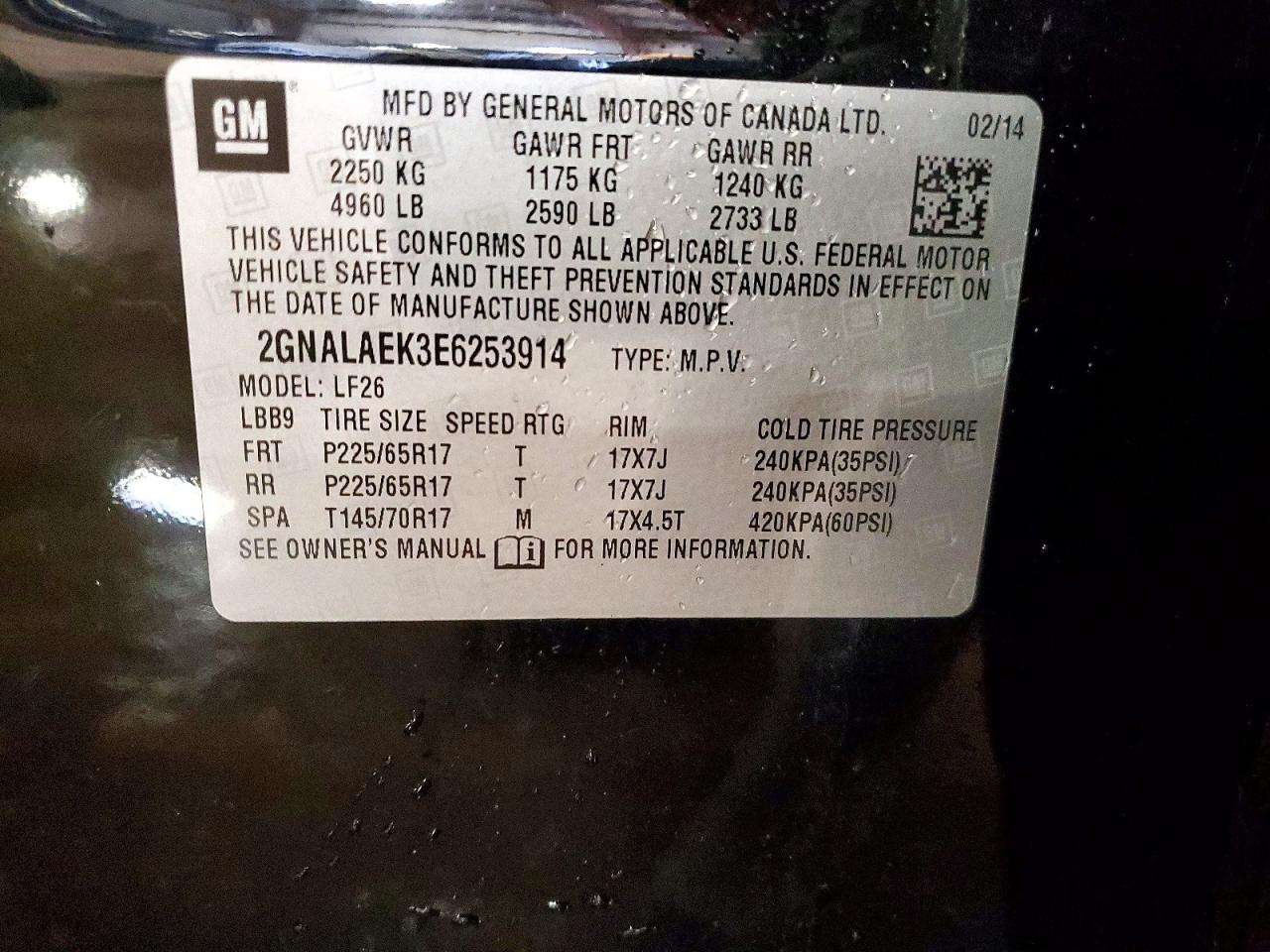 2014 Chevrolet Equinox Ls Black vin: 2GNALAEK3E6253914