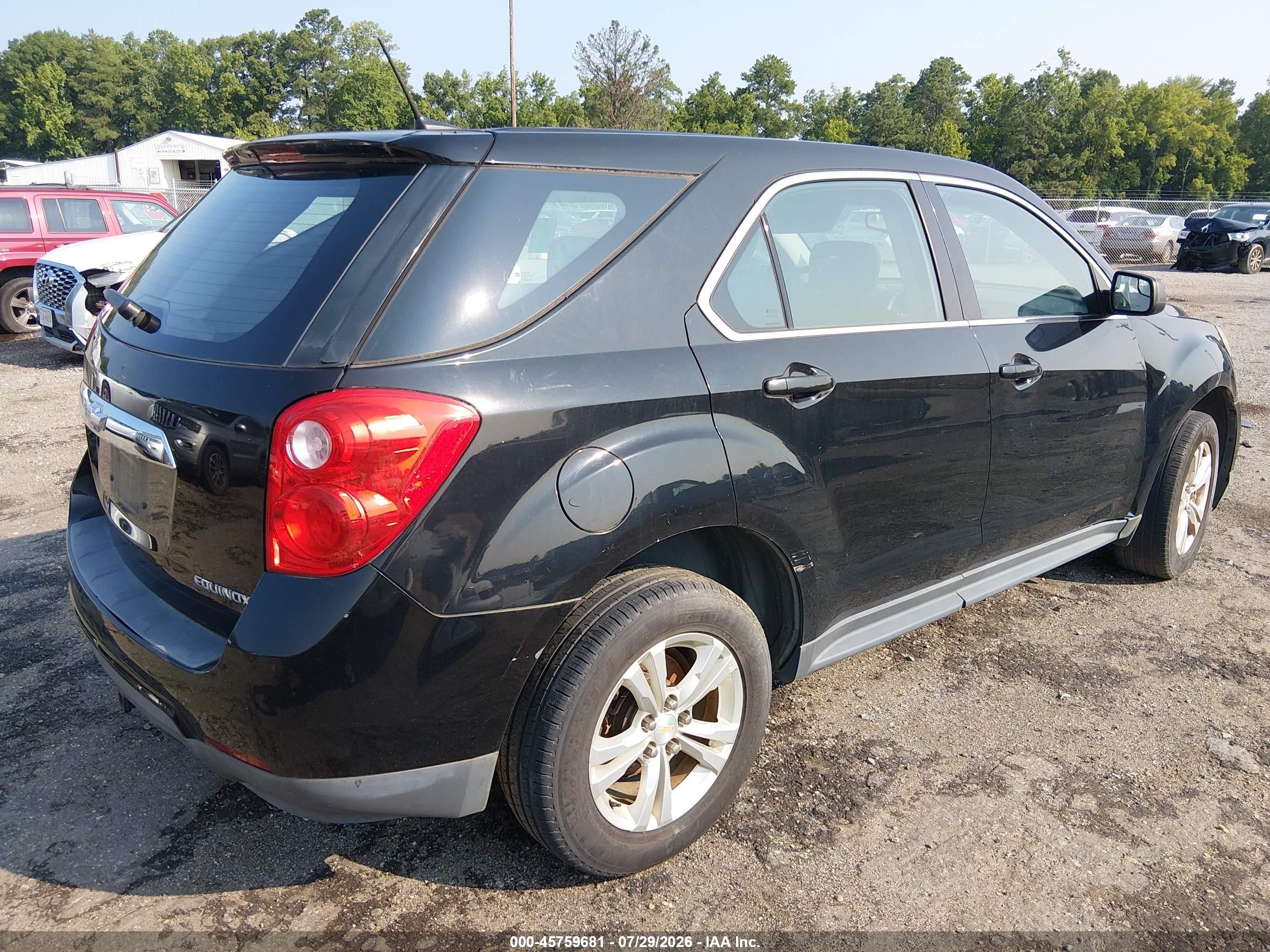2014 Chevrolet Equinox Ls Black vin: 2GNALAEK3E6361255