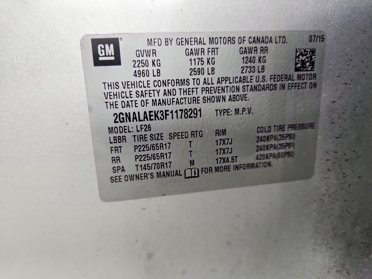 2015 Chevrolet Equinox Ls Silver vin: 2GNALAEK3F1178291