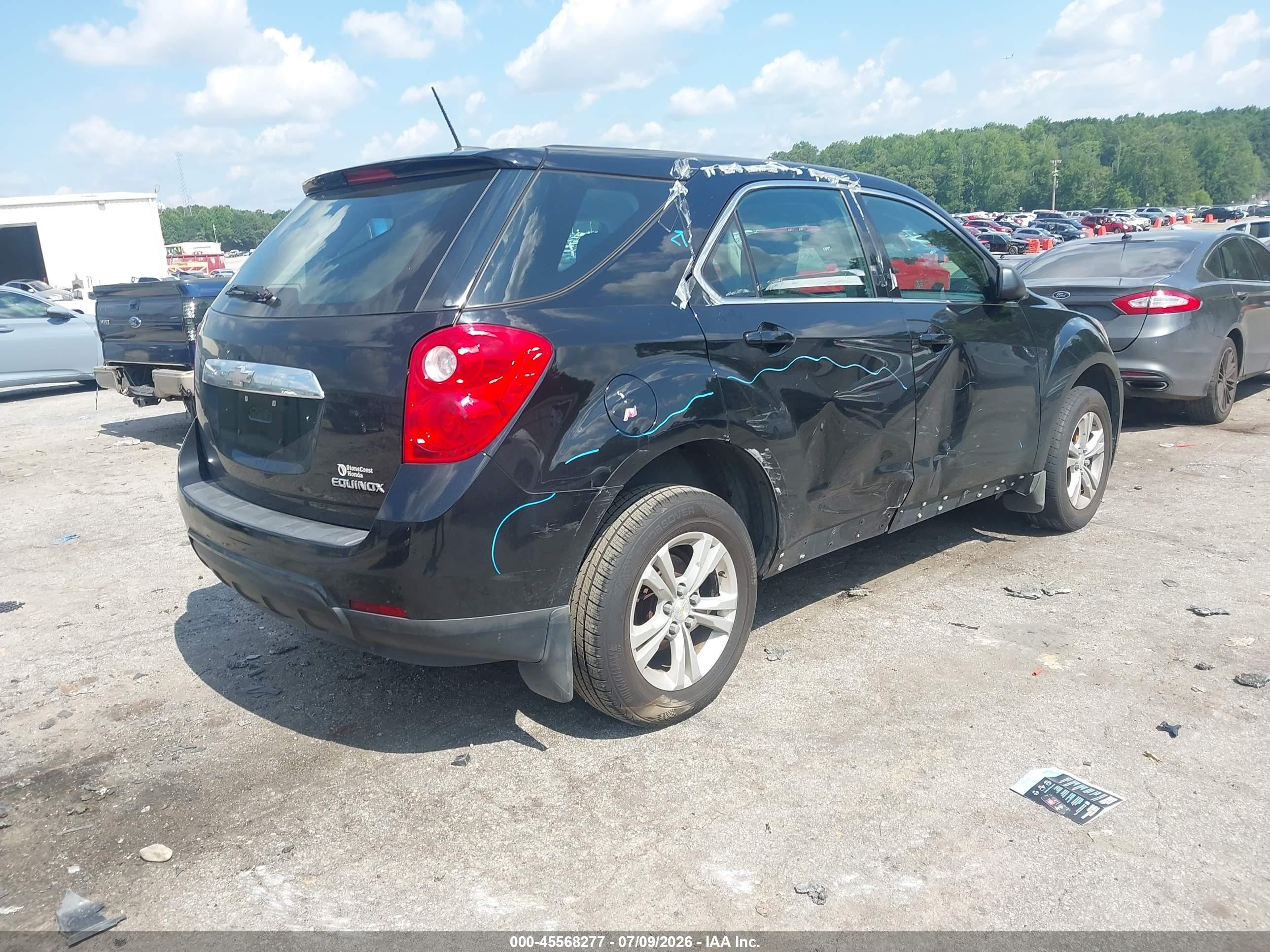 2015 Chevrolet Equinox Ls Black vin: 2GNALAEK3F1179876