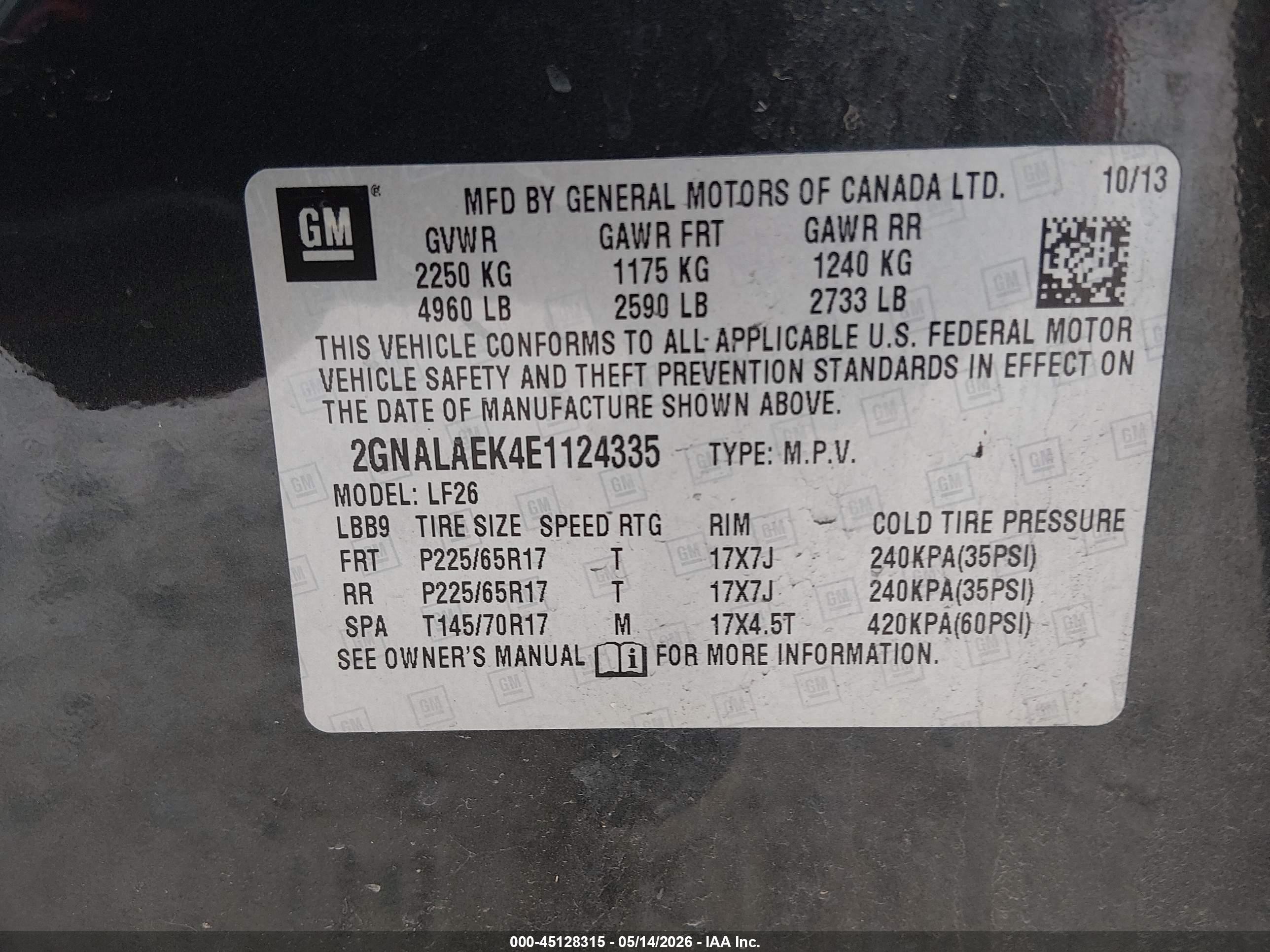 2014 Chevrolet Equinox Ls Gray vin: 2GNALAEK4E1124335