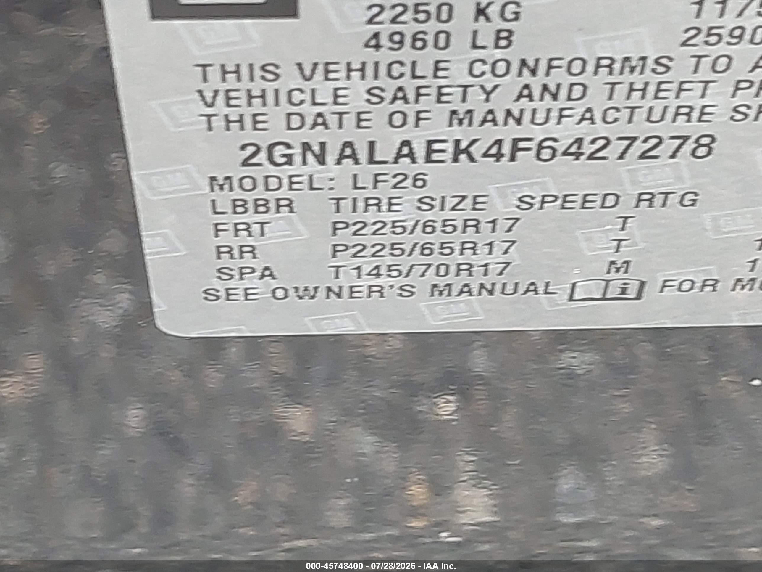 2015 Chevrolet Equinox Ls Черный vin: 2GNALAEK4F6427278