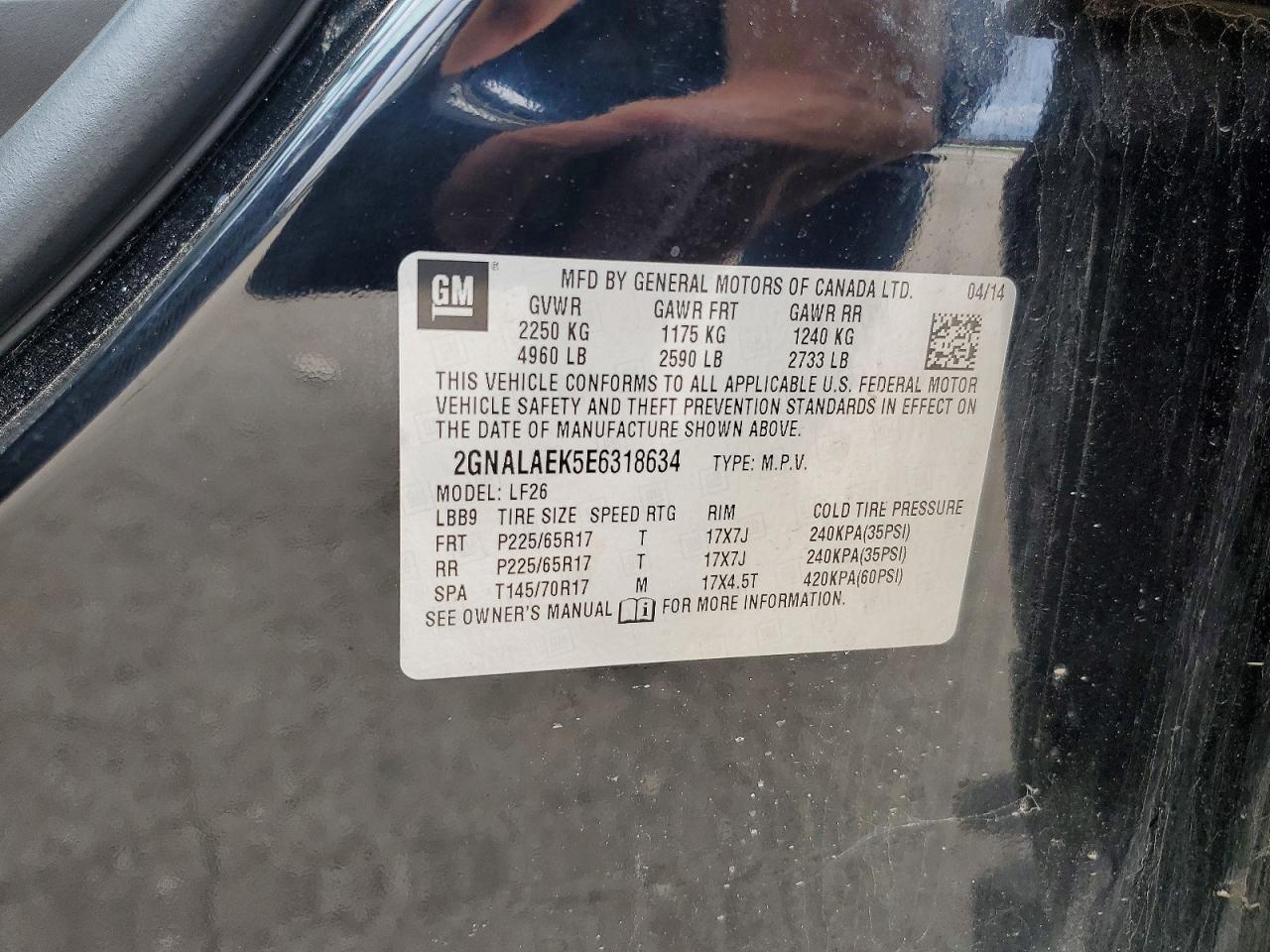 2014 Chevrolet Equinox Ls Black vin: 2GNALAEK5E6318634