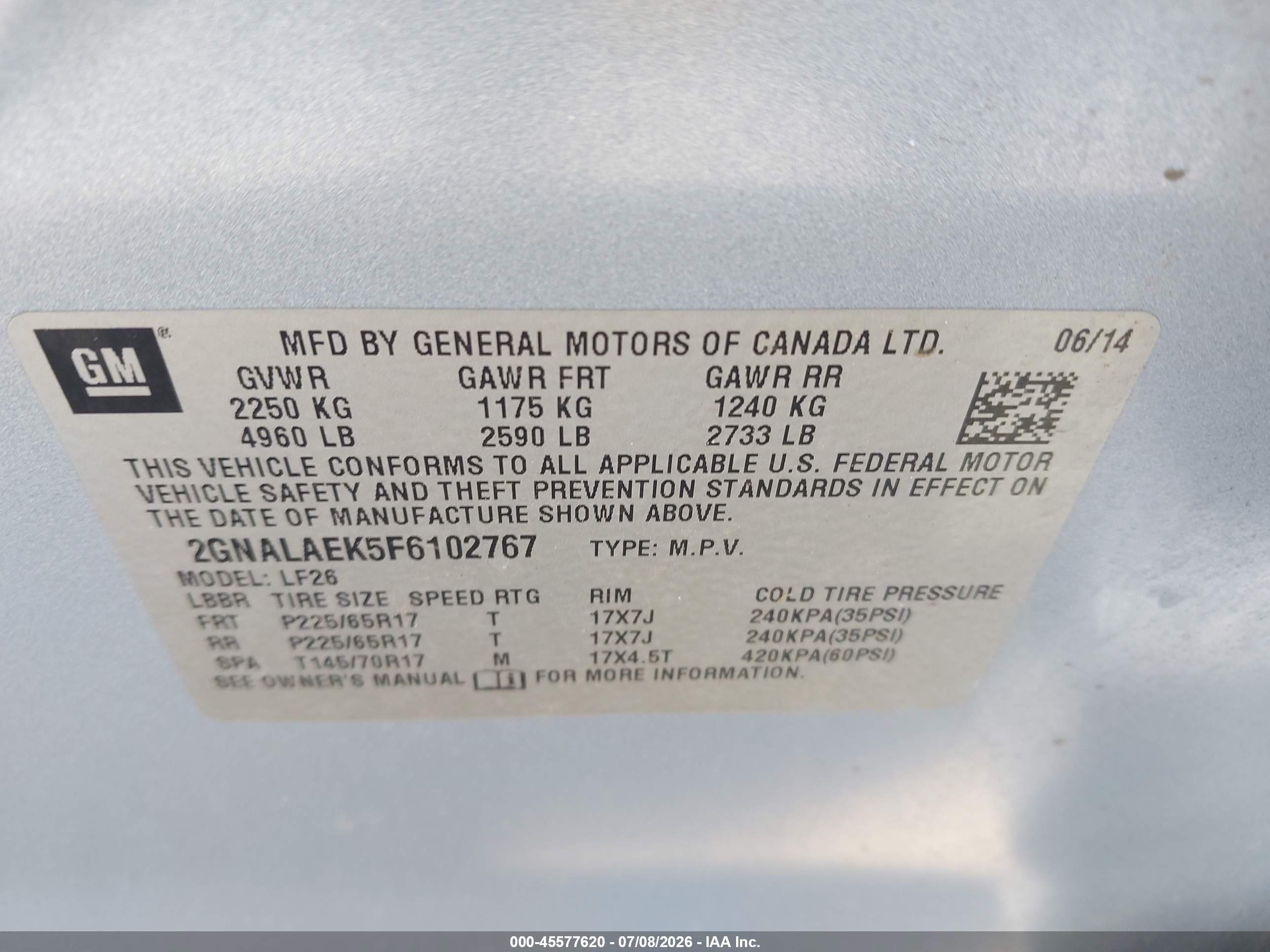 2015 Chevrolet Equinox Ls Light Blue vin: 2GNALAEK5F6102767