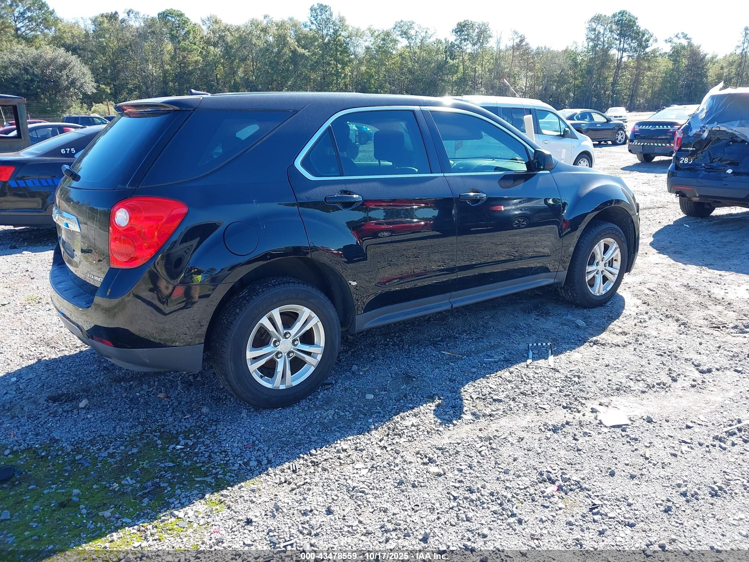 2015 Chevrolet Equinox Ls Black vin: 2GNALAEK5F6315198