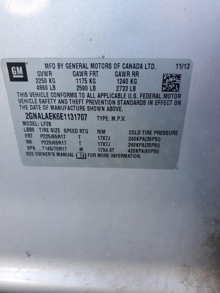 2014 Chevrolet Equinox Ls Серый vin: 2GNALAEK6E1131707