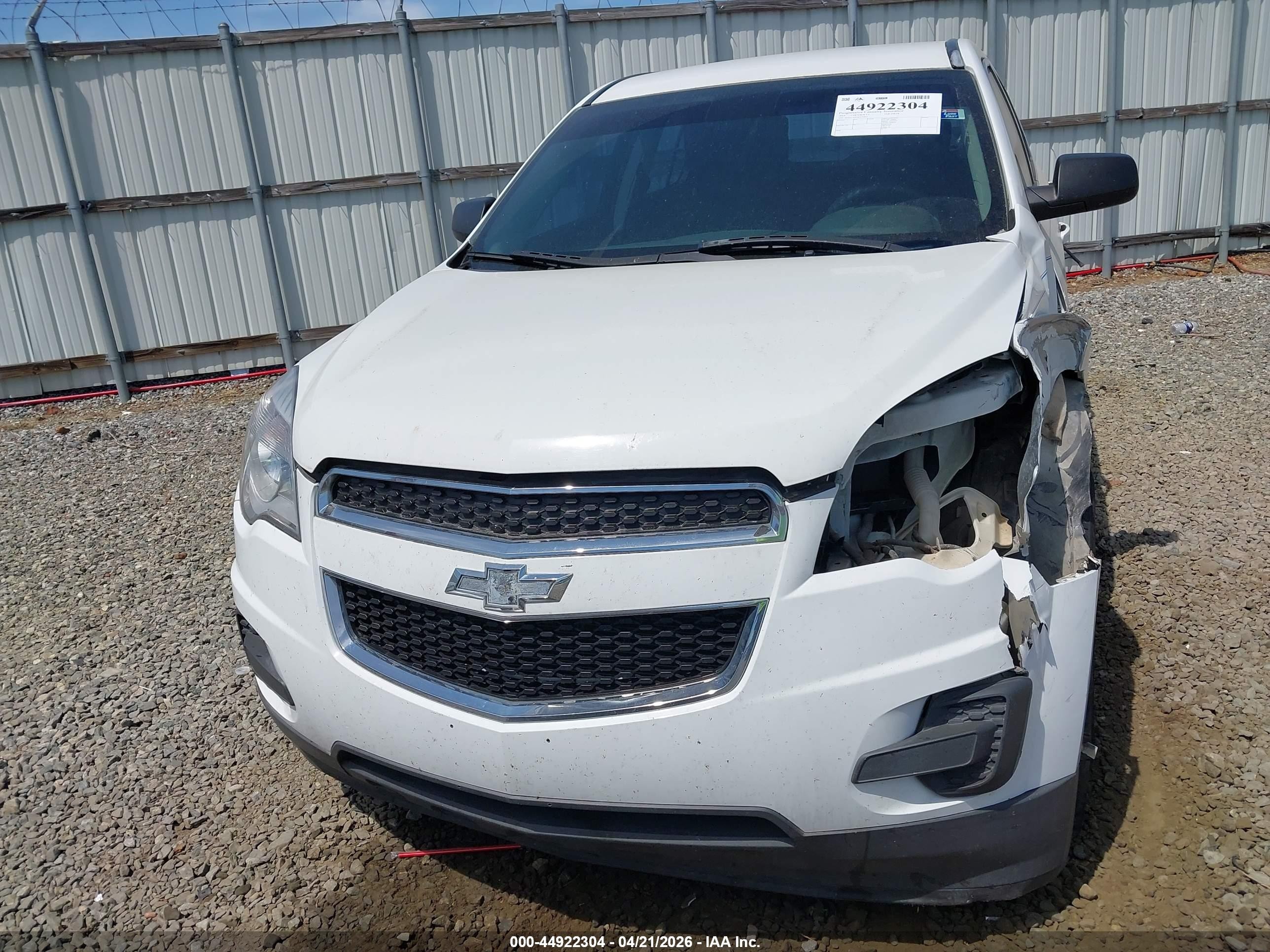 2014 Chevrolet Equinox Ls White vin: 2GNALAEK6E1137815