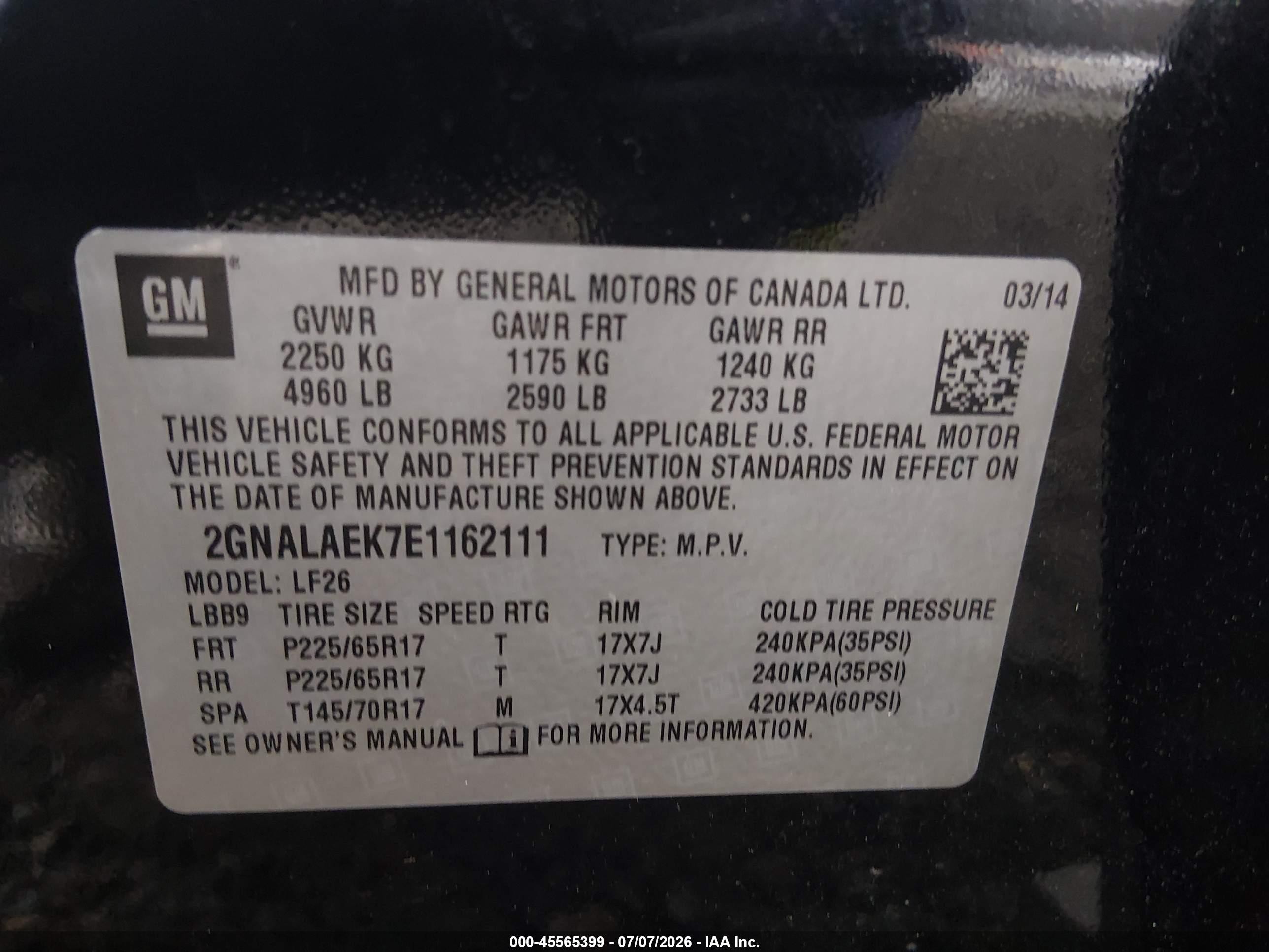 2014 Chevrolet Equinox Ls Black vin: 2GNALAEK7E1162111