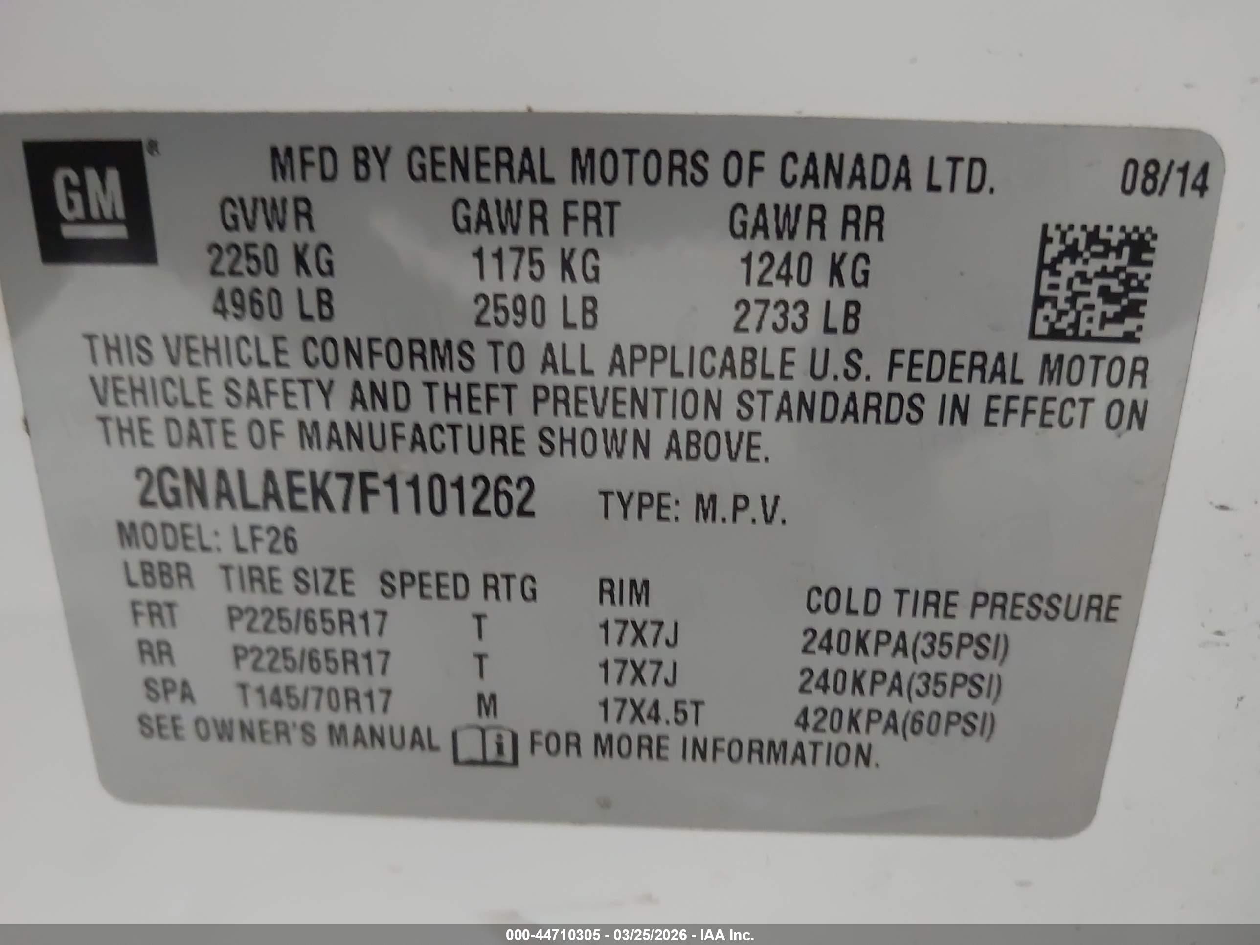 2015 Chevrolet Equinox Ls White vin: 2GNALAEK7F1101262