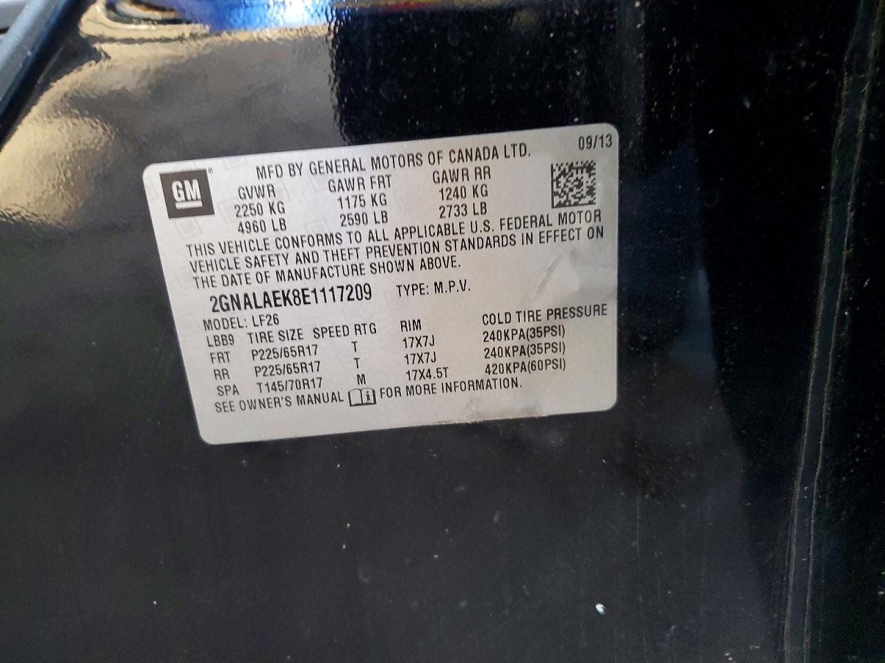 2014 Chevrolet Equinox Ls Black vin: 2GNALAEK8E1117209