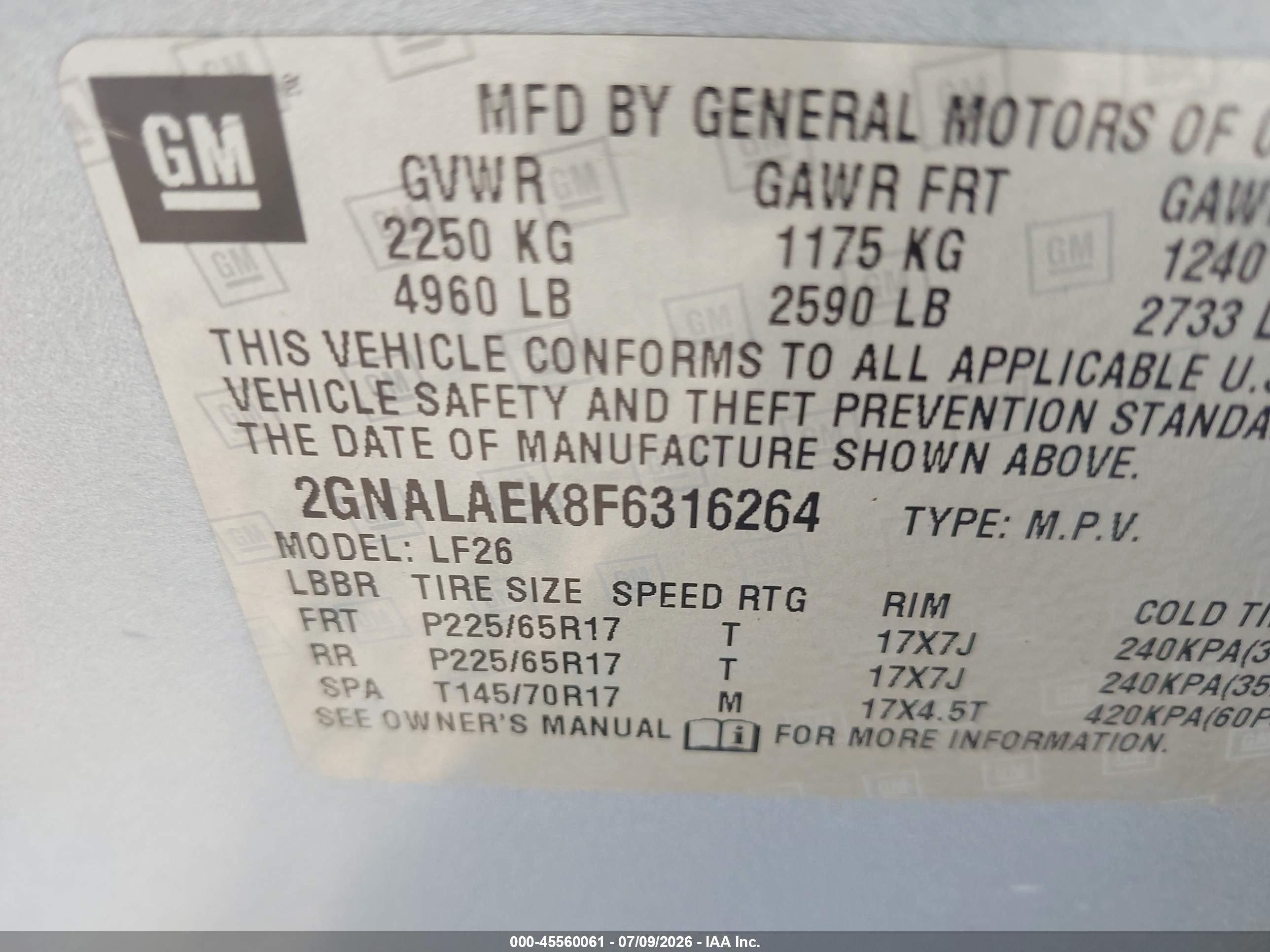 2015 Chevrolet Equinox Ls Blue vin: 2GNALAEK8F6316264