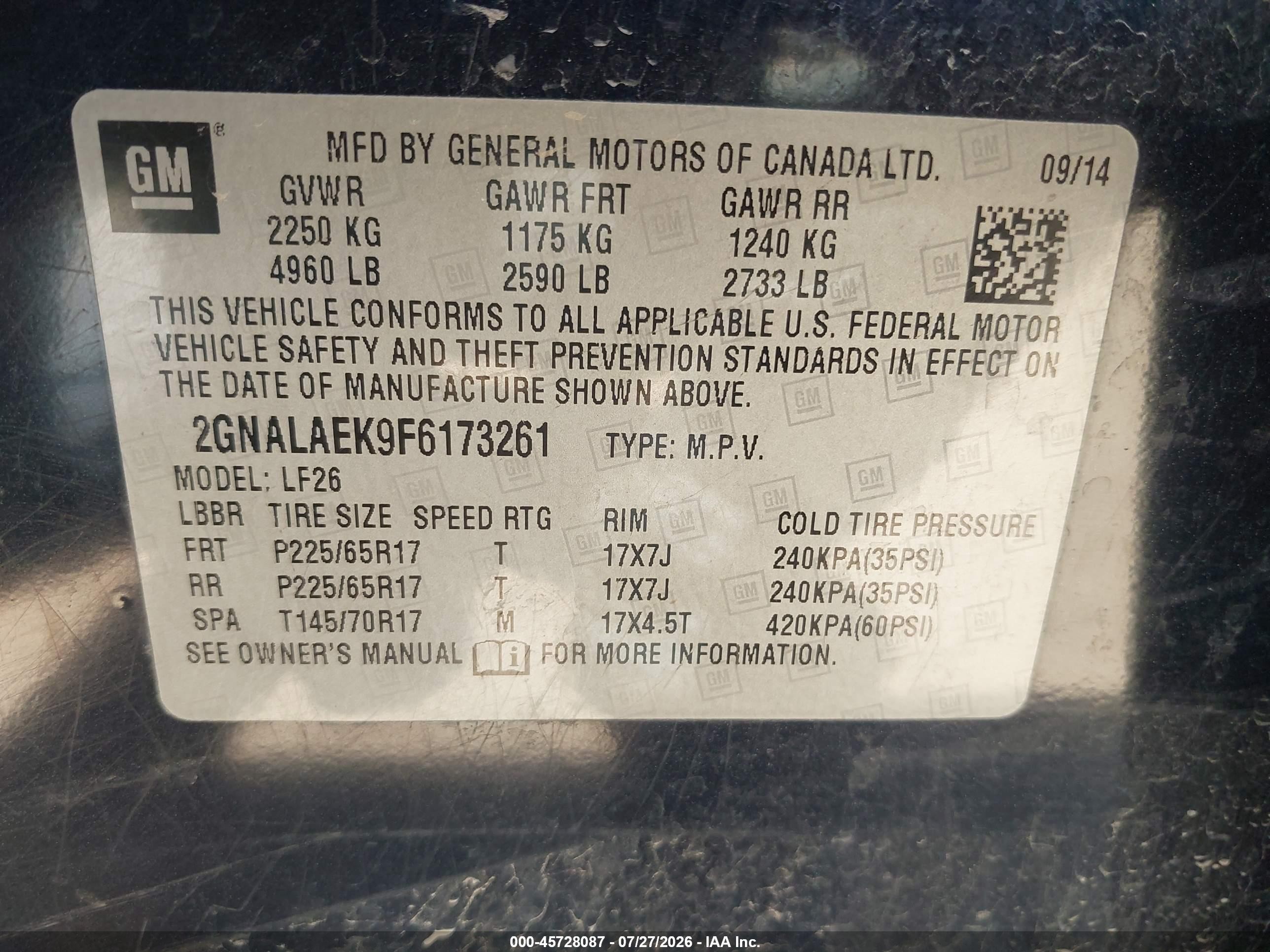 2015 Chevrolet Equinox Ls Black vin: 2GNALAEK9F6173261