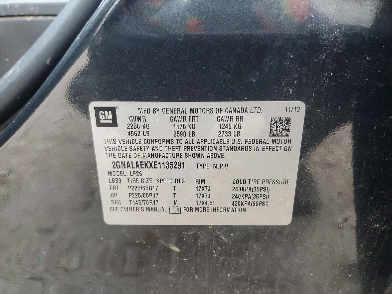 2014 Chevrolet Equinox Ls Черный vin: 2GNALAEKXE1135291