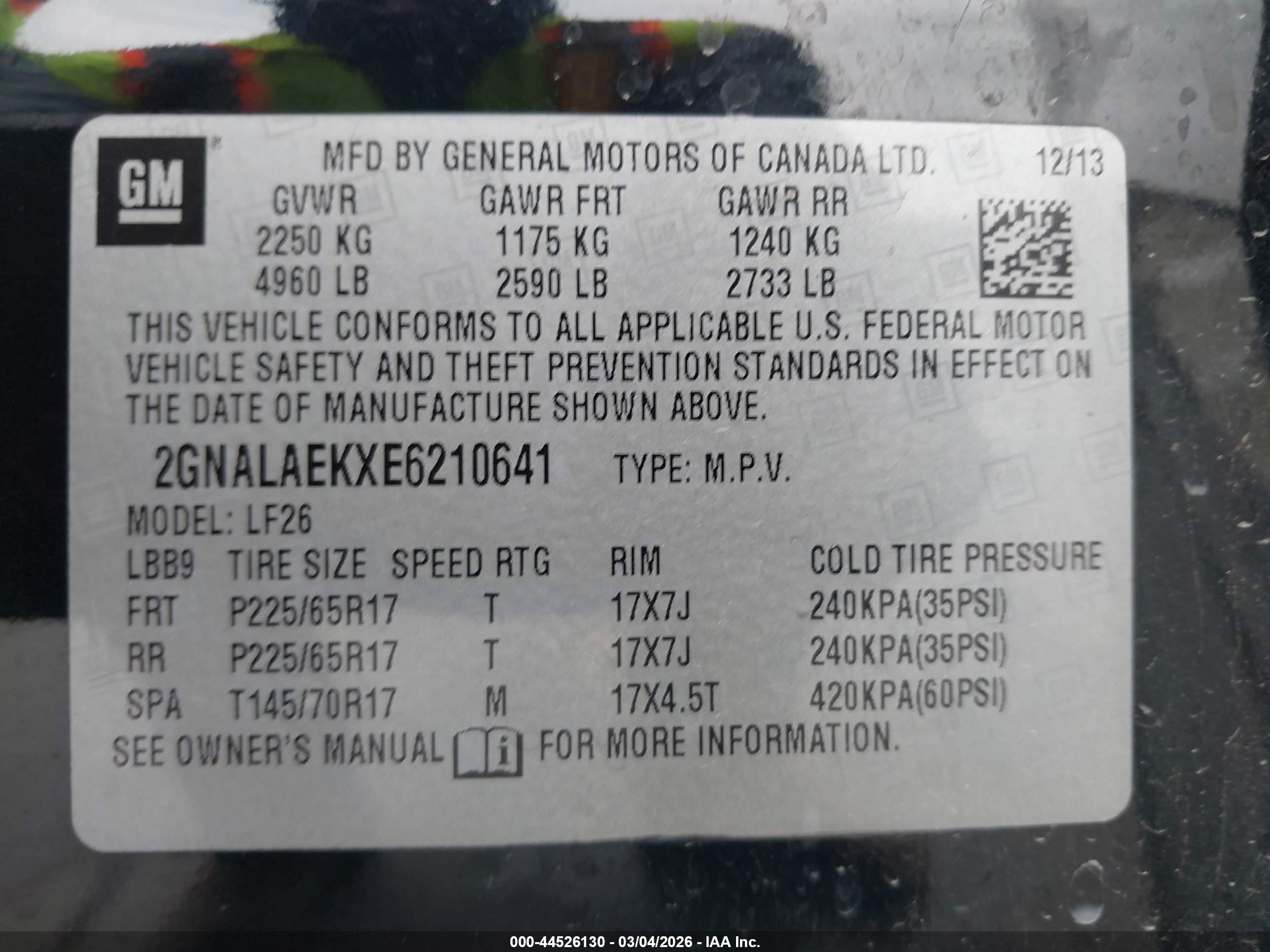 2014 Chevrolet Equinox Ls Черный vin: 2GNALAEKXE6210641
