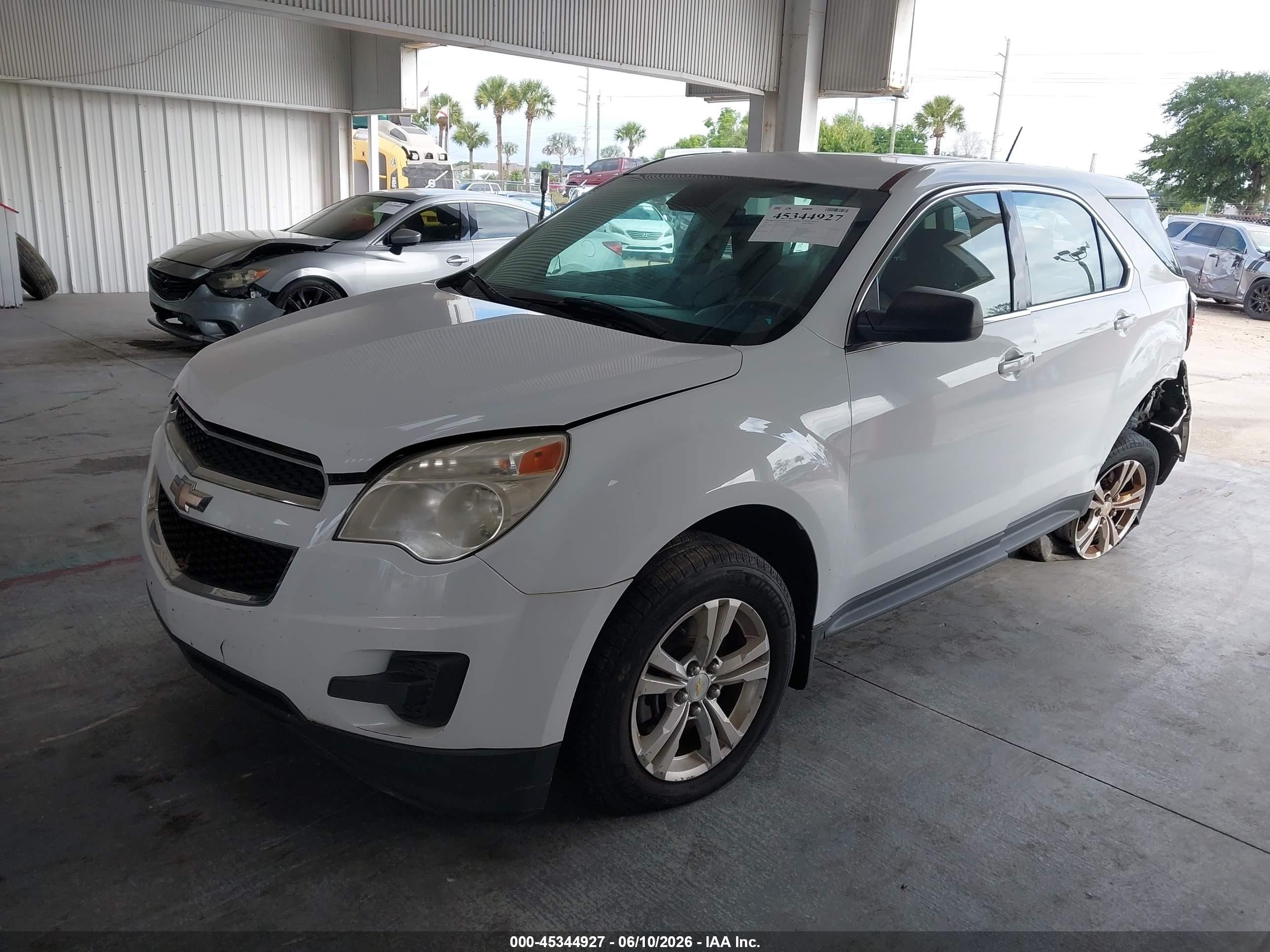 2015 Chevrolet Equinox Ls White vin: 2GNALAEKXF1103605
