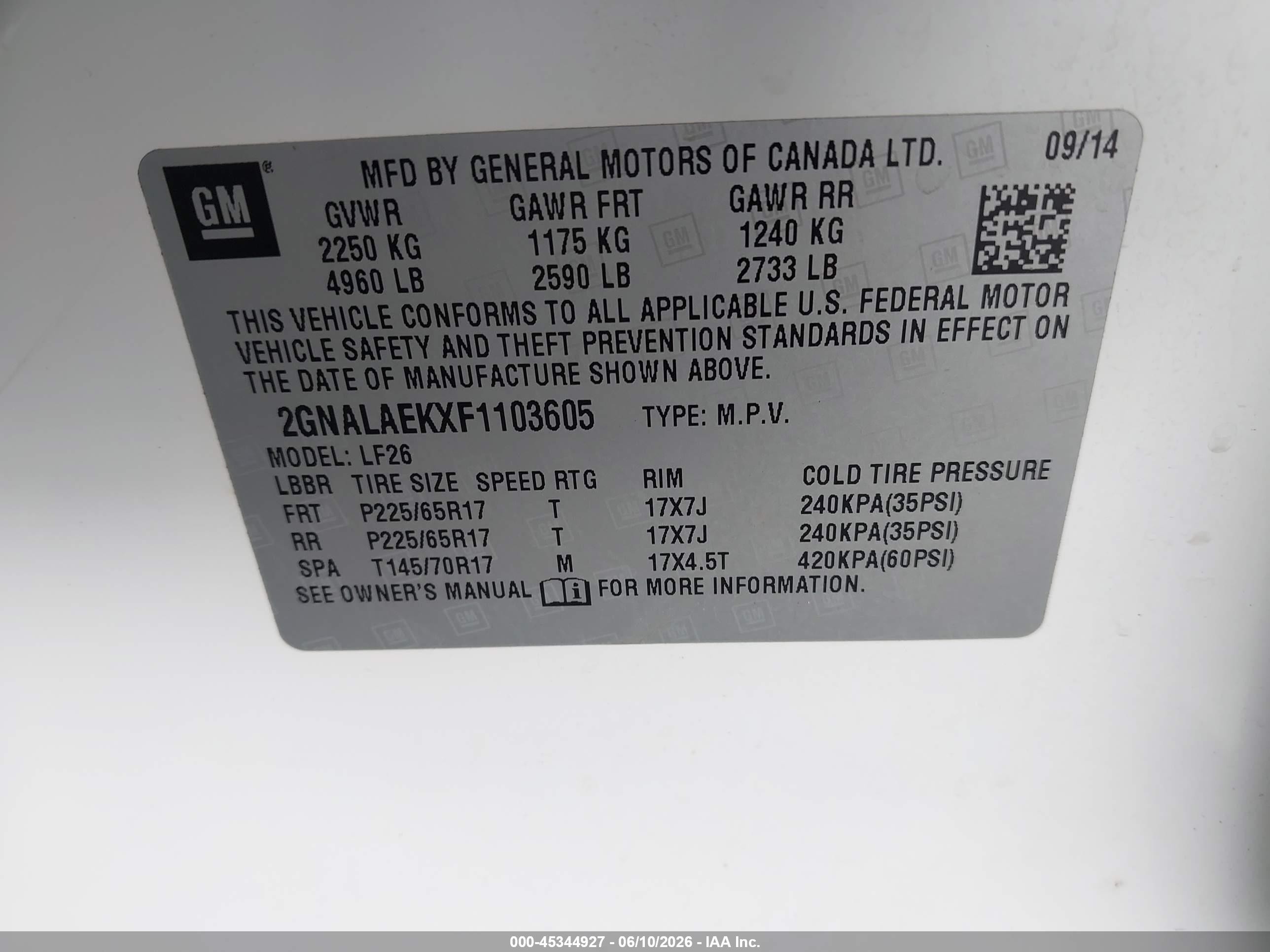 2015 Chevrolet Equinox Ls White vin: 2GNALAEKXF1103605