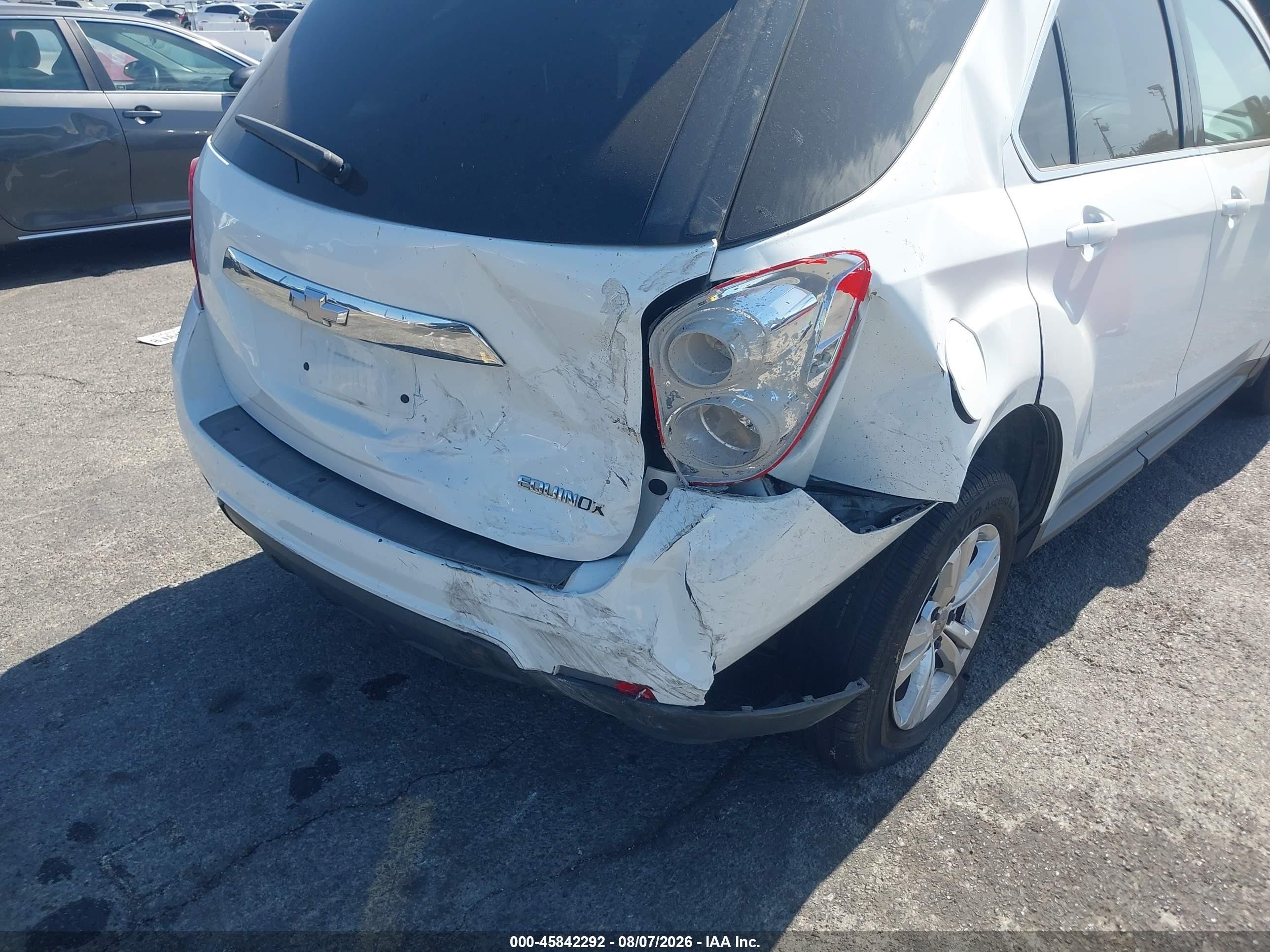 2015 Chevrolet Equinox Ls White vin: 2GNALAEKXF1107427