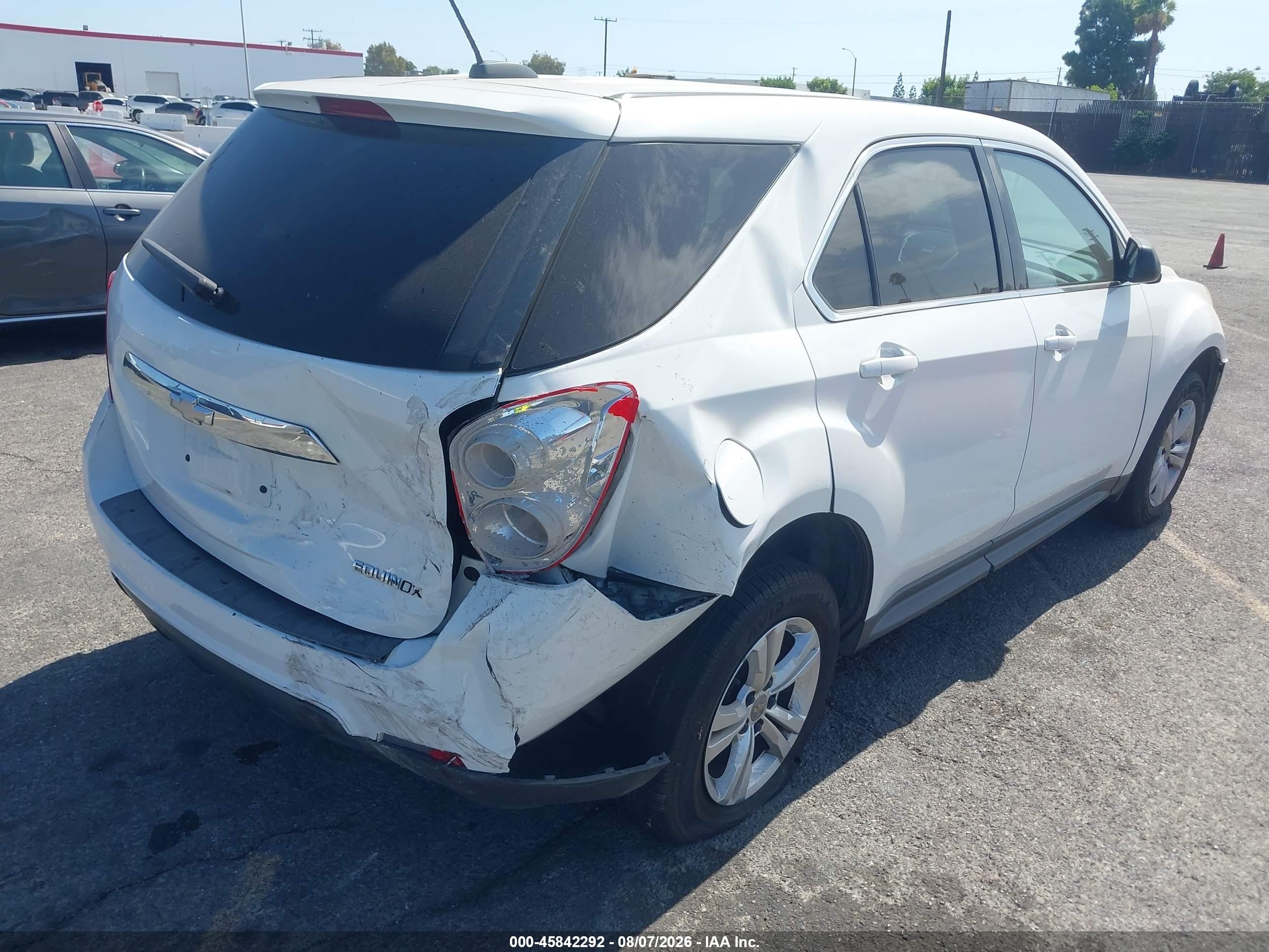 2015 Chevrolet Equinox Ls White vin: 2GNALAEKXF1107427